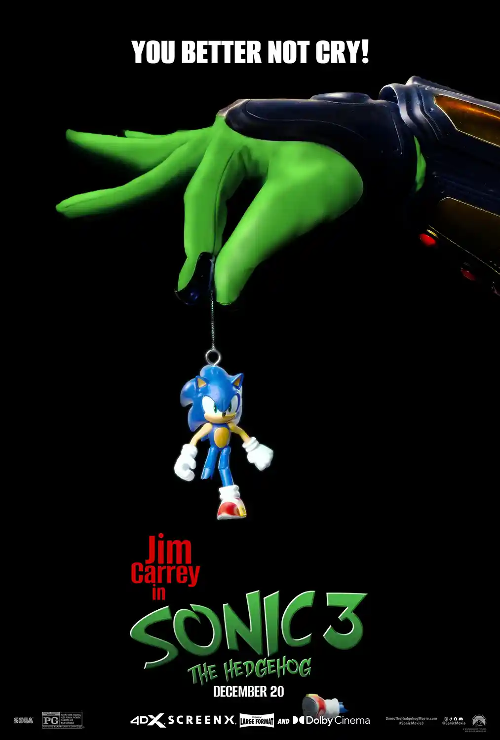 Sonic the Hedgehog 3 | Movie Poster | Dr. Robotnik Green Hand Teaser Print