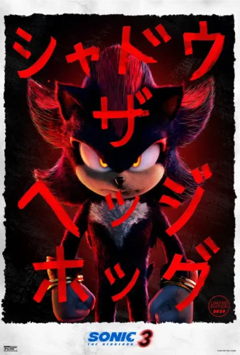 Shadow the Hedgehog Sonic 3 Japanese Katakana Movie Poster