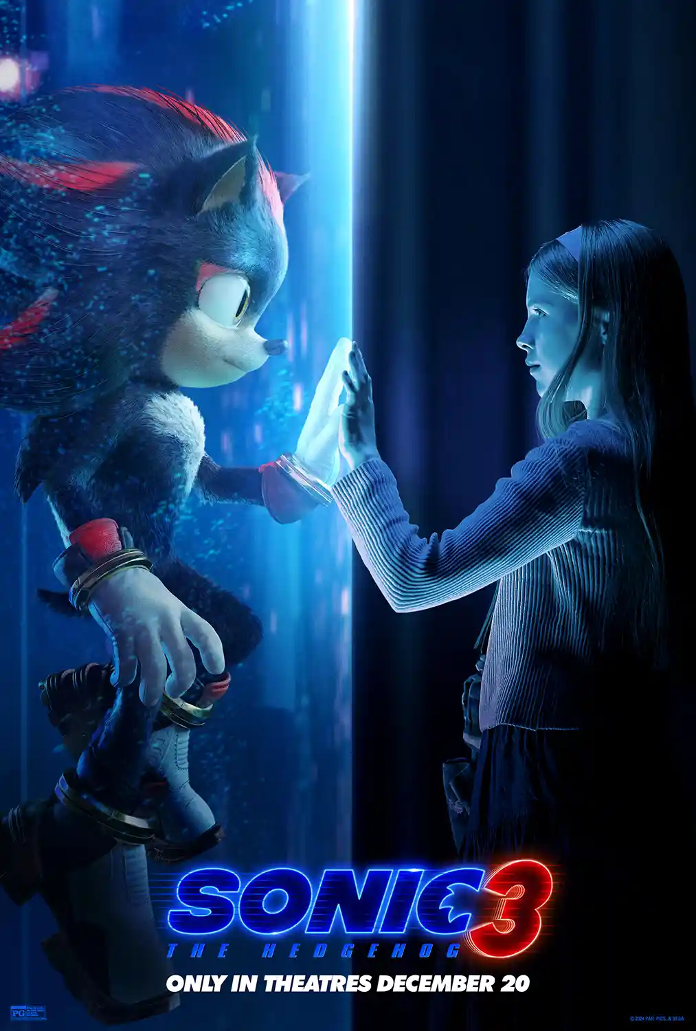 Sonic the Hedgehog 3 | Movie Poster | Shadow & Maria Touching Hands Art