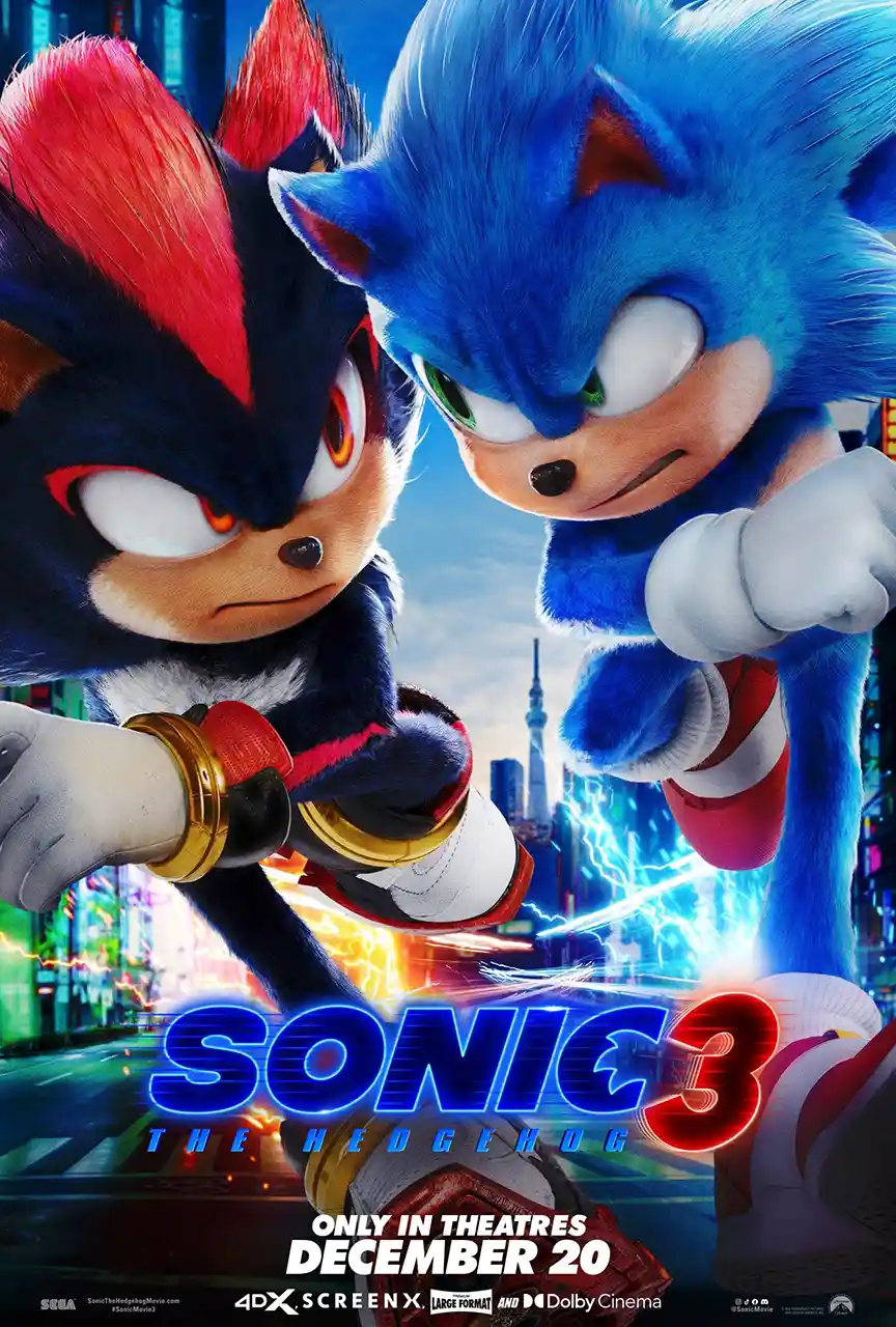 Sonic the Hedgehog 3 | Movie Poster | Sonic vs Shadow Rivalry Print