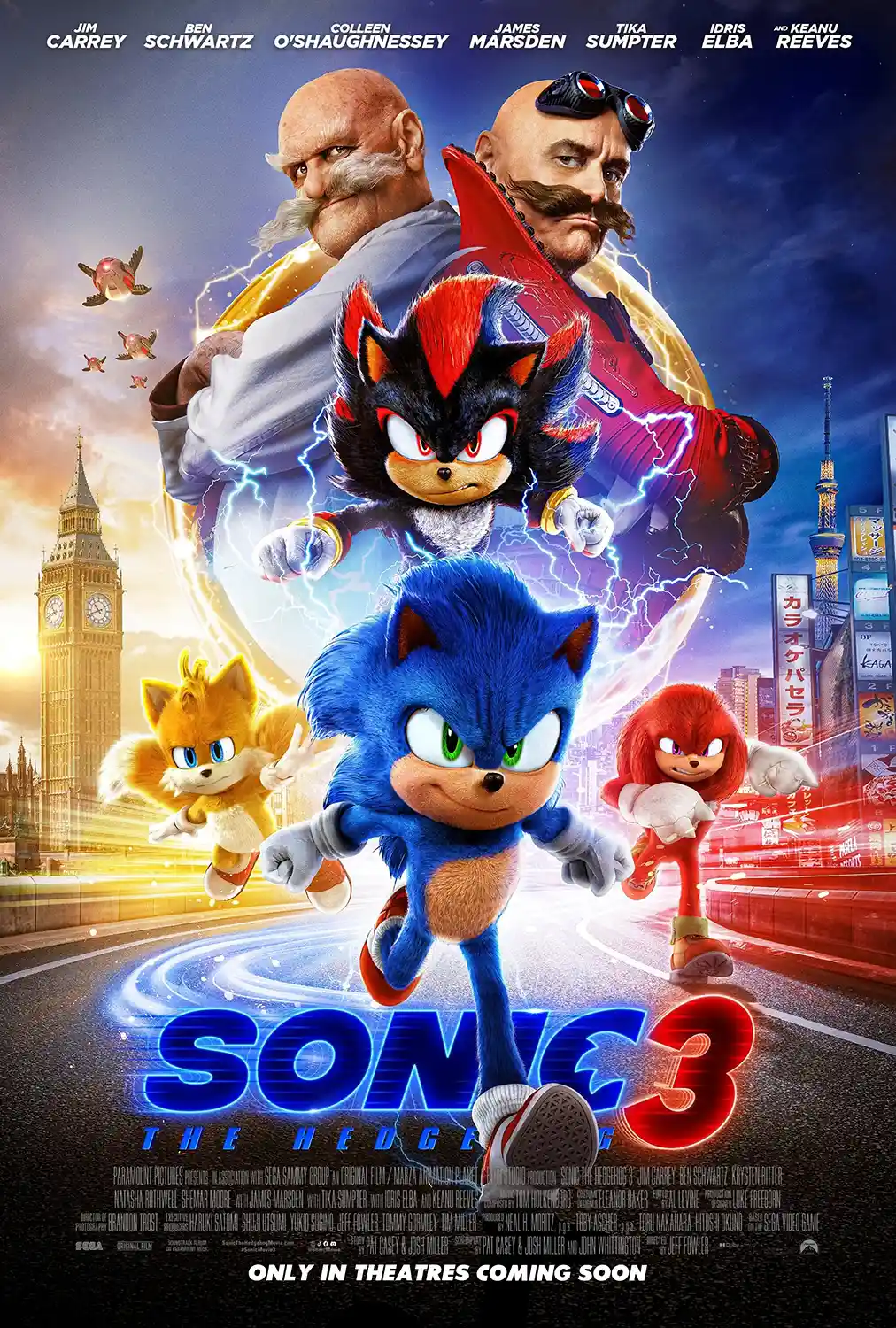 Sonic the Hedgehog 3 | Movie Poster | Full Cast Action Art Print