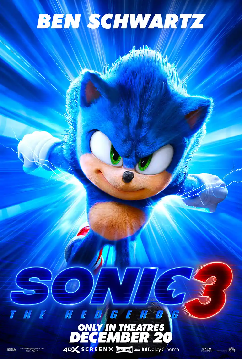 Sonic the Hedgehog 3 | Movie Poster | Dynamic Speed Burst Wall Art