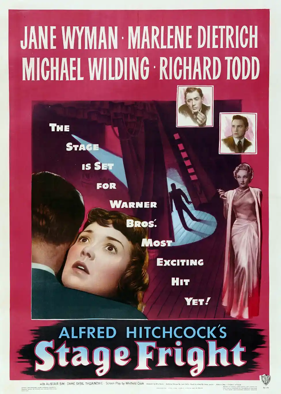 Stage Fright | Movie Poster | Vintage Hitchcock Film Noir Art Print