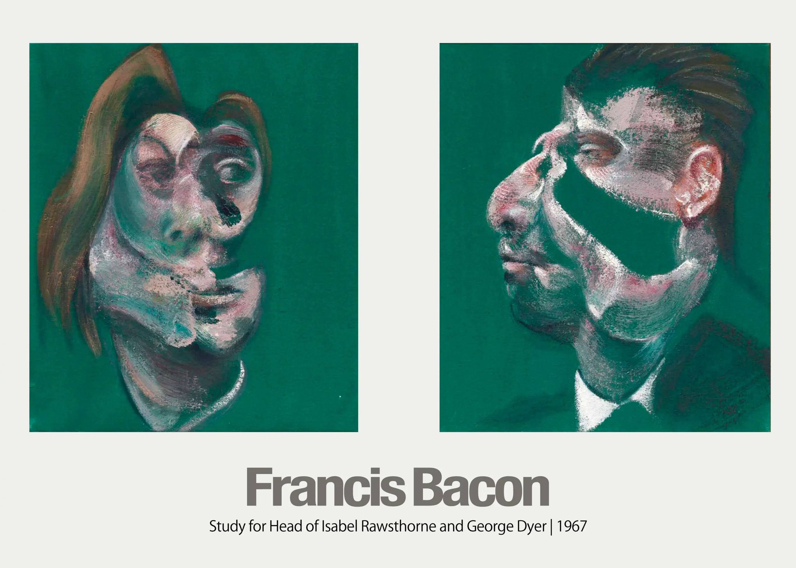 Francis Bacon | Abstract Art Poster | Isabel Rawsthorne & George Dyer Study