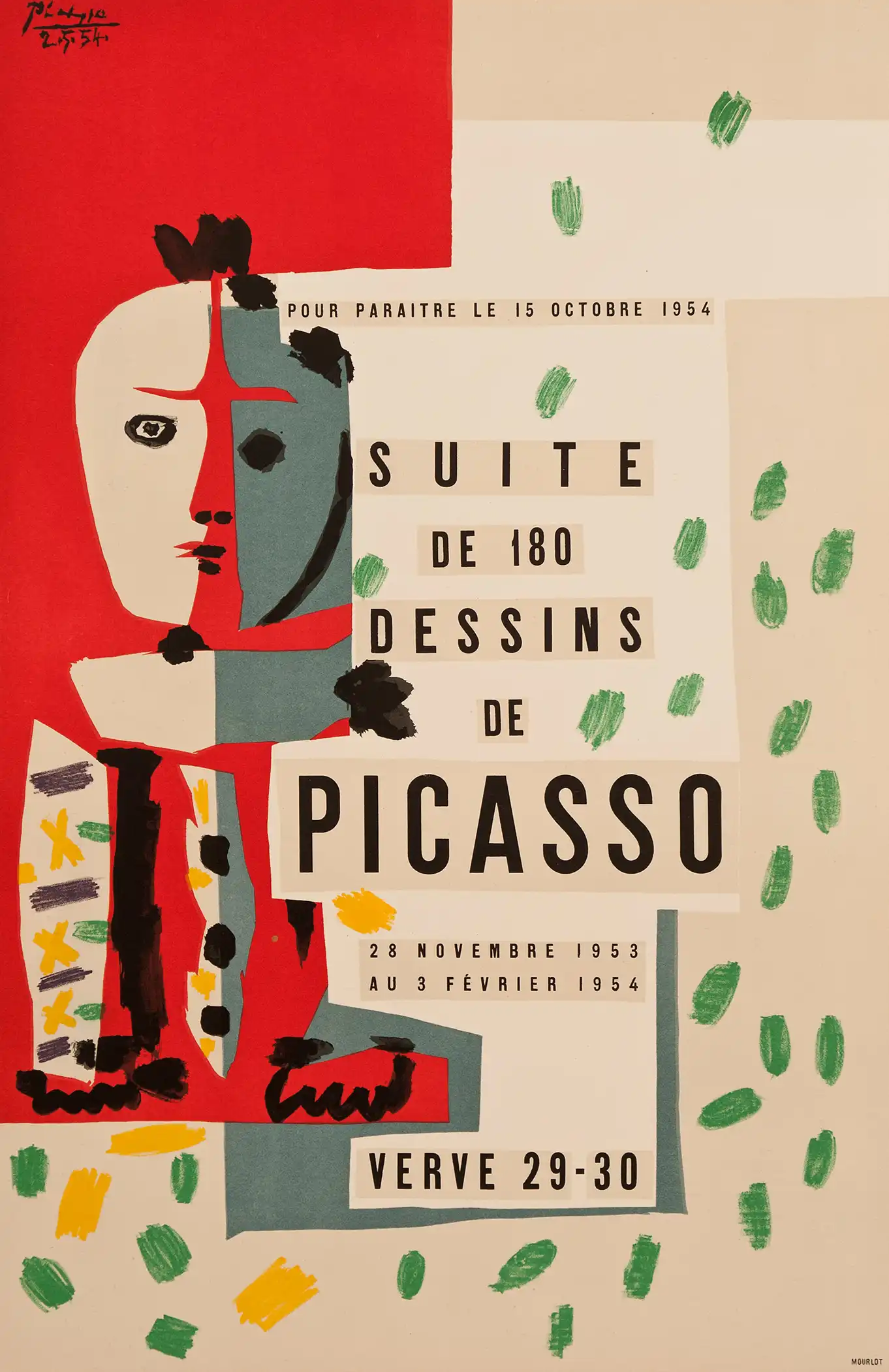 Pablo Picasso "180 Dessins" | Vintage Art Poster | Mid-Century Abstract Print