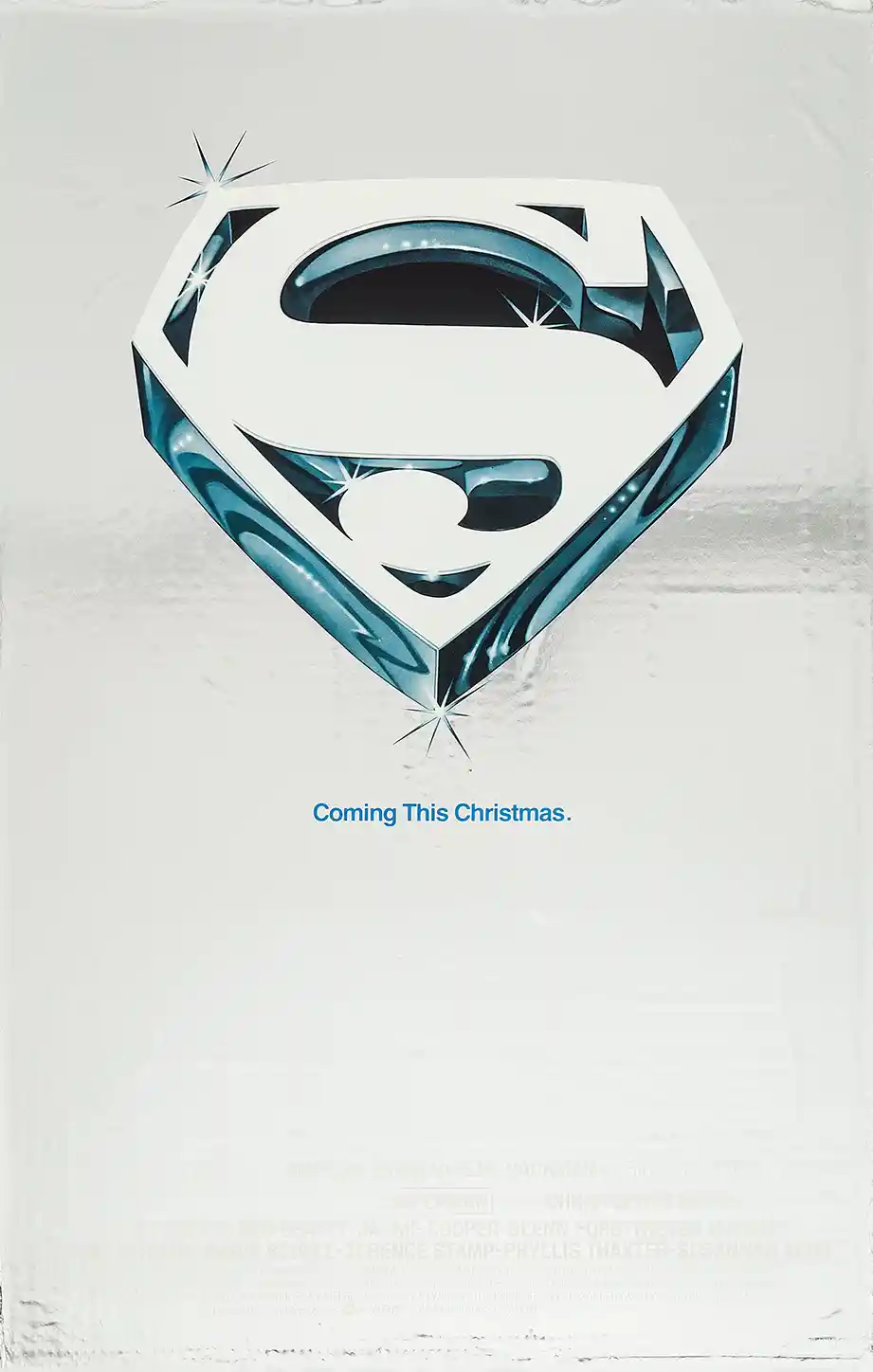 Superman (1978) | Movie Poster | Iconic Chrome S Shield Art Print