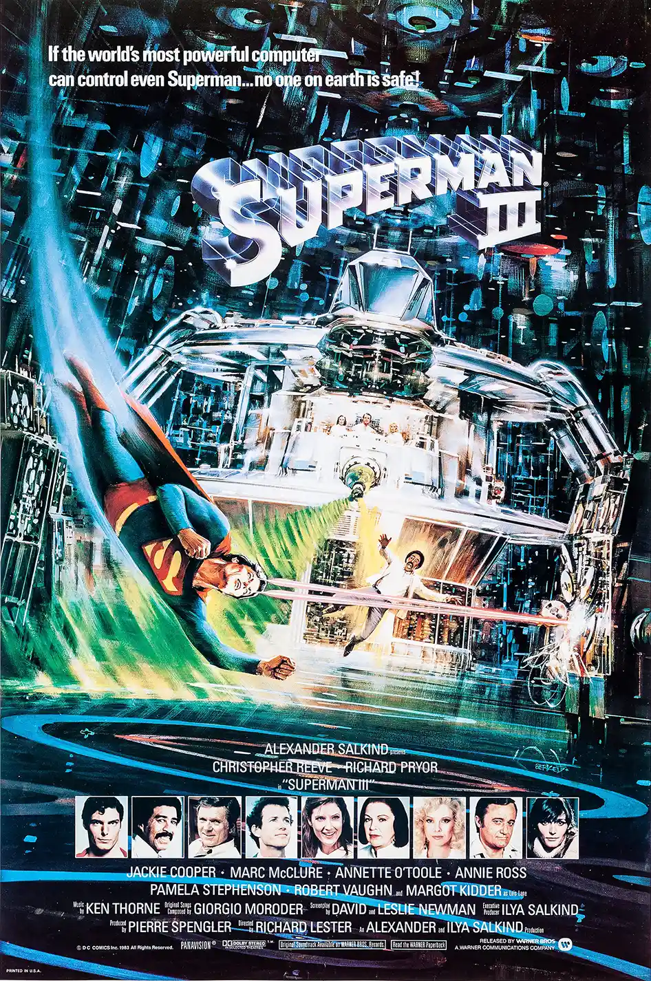Superman III | Movie Poster | 1983 Retro Sci-Fi Computer Art Wall Decor