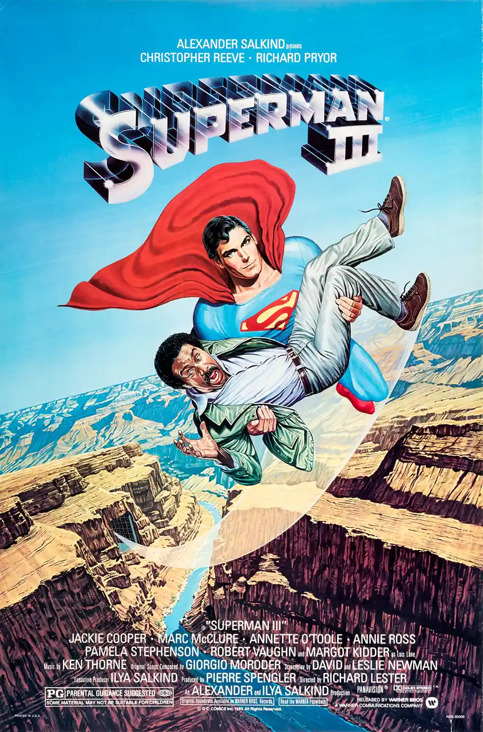 Superman III | Movie Poster | Christopher Reeve & Richard Pryor Flying