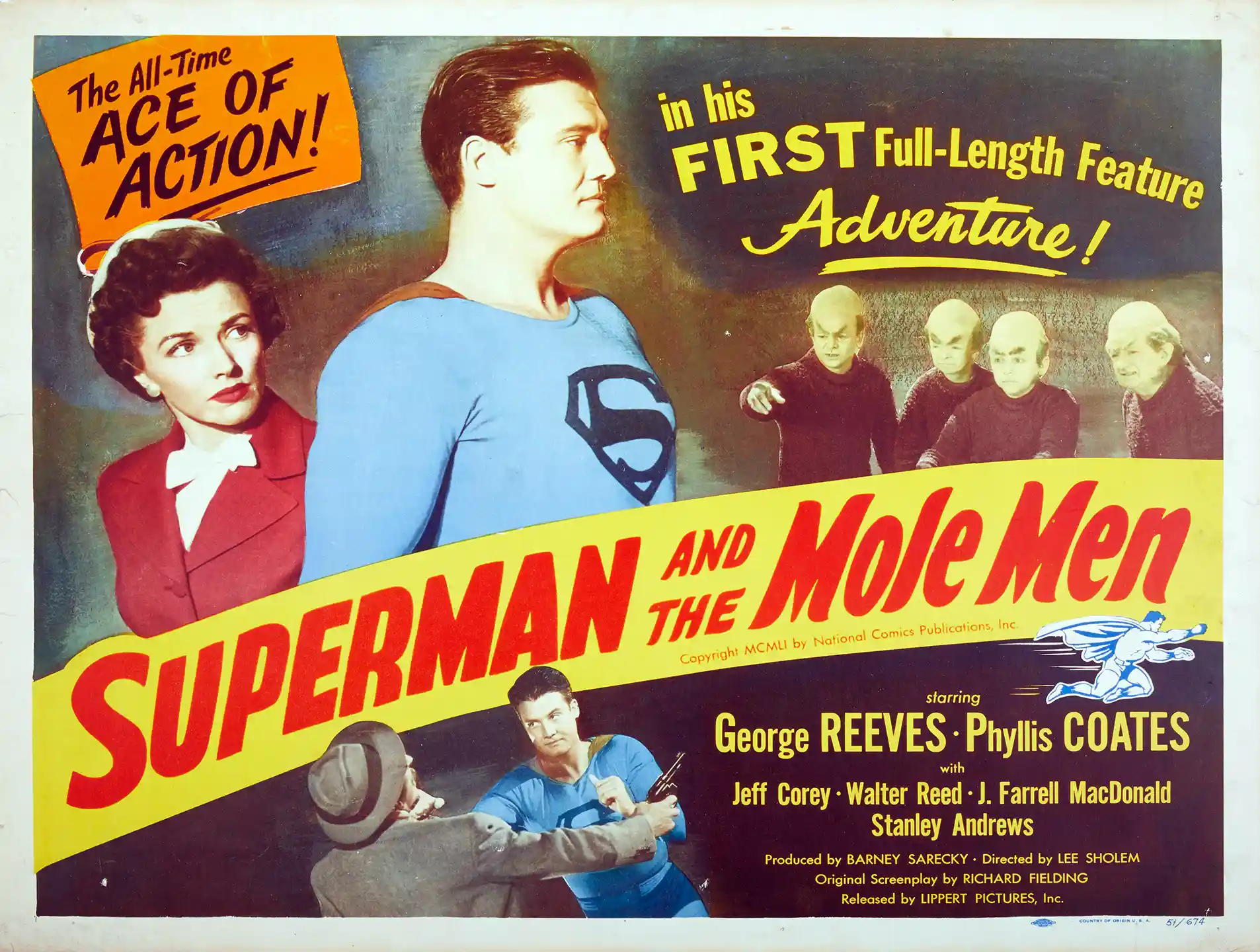 Superman and the Mole Men | Vintage Sci-Fi Movie Poster | Classic George Reeves Art