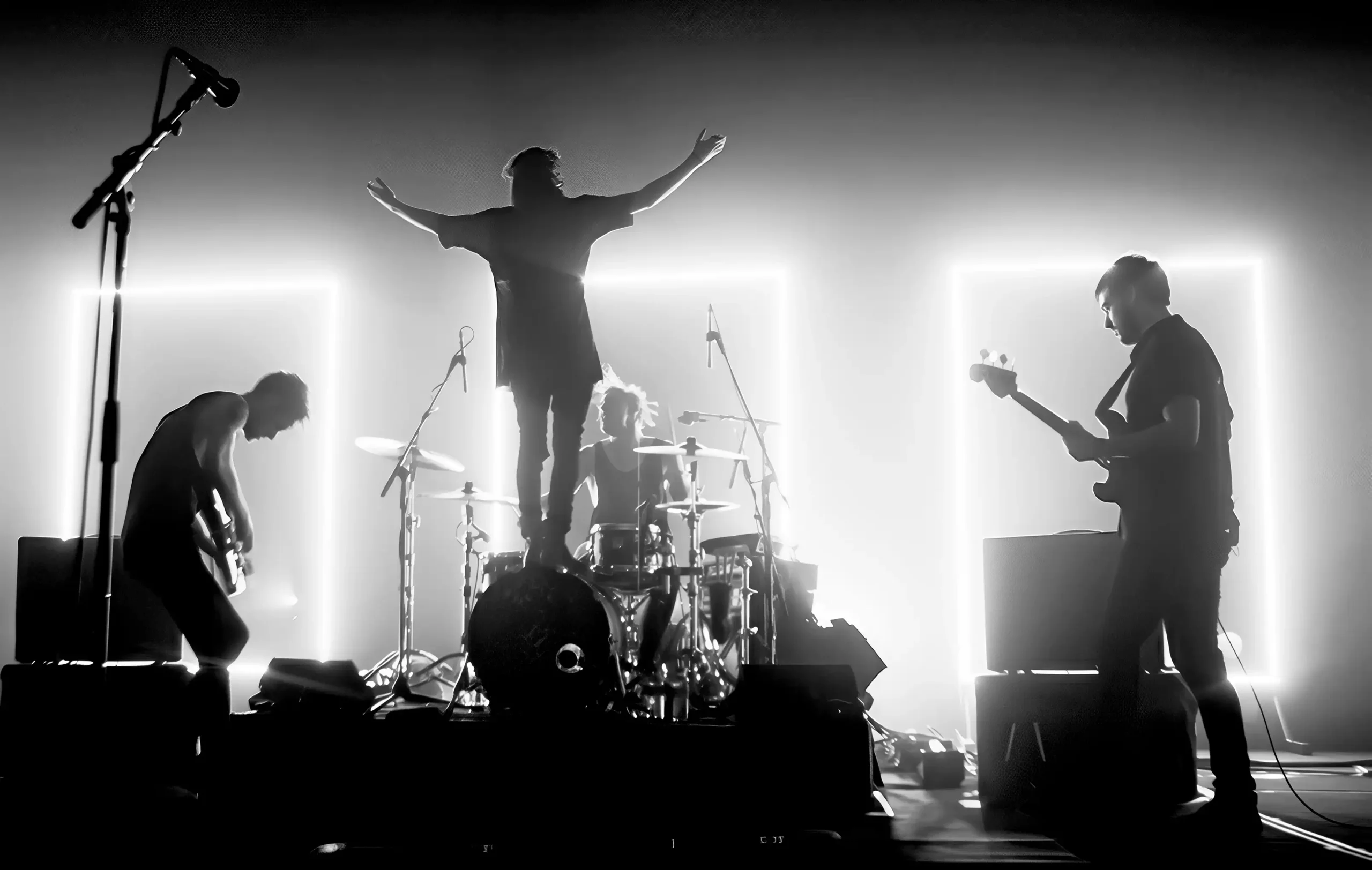 The 1975 print — high-contrast black and white Matty Healy poster, The 1975 wall art black and white, bar cart art music print, museum quality photography wall art