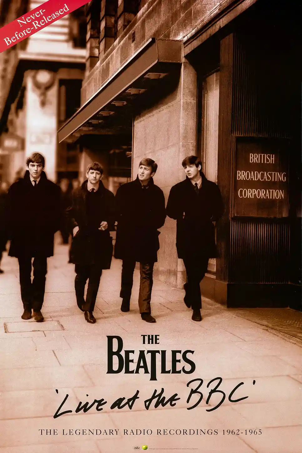 The Beatles 'Live at the BBC' | Music Poster | Vintage Sepia Wall Art