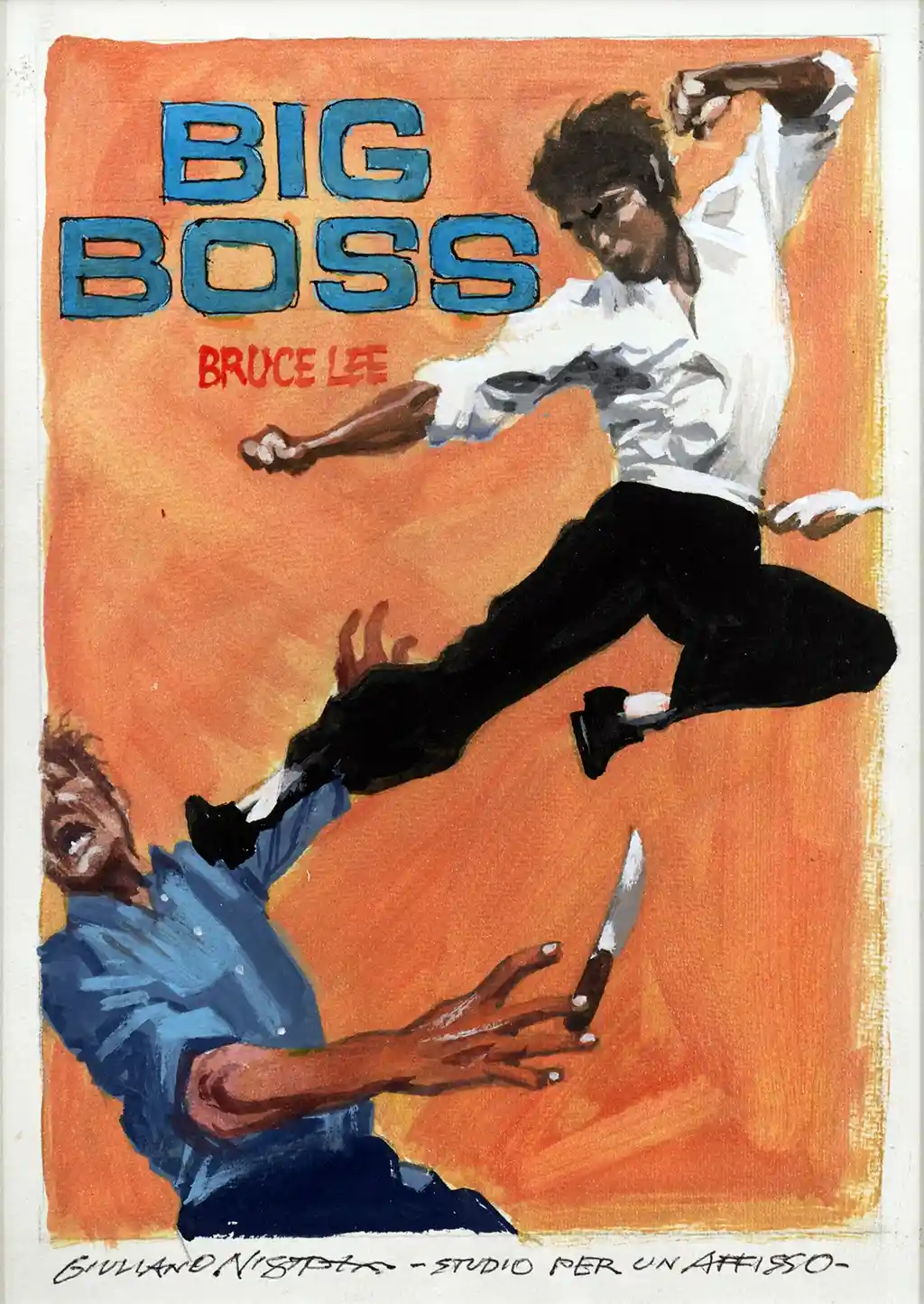 The Big Boss | Movie Poster | Bruce Lee Flying Kick Art Print