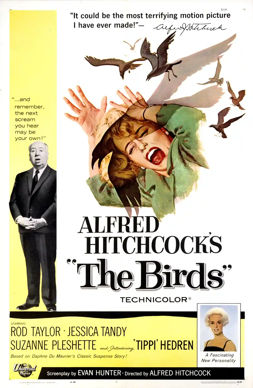 Alfred Hitchcock's The Birds | Classic Horror Movie Poster | Vintage Wall Art Print