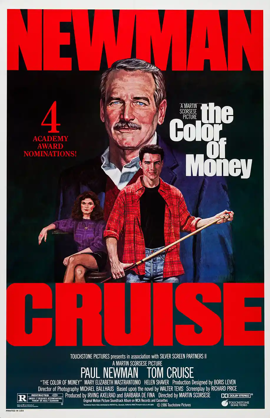 The Color of Money | Movie Poster | Paul Newman & Tom Cruise Art