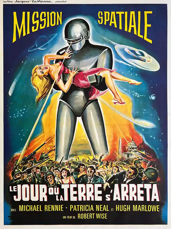 The Day the Earth Stood Still | Sci-Fi Movie Poster | French Gort Robot Art