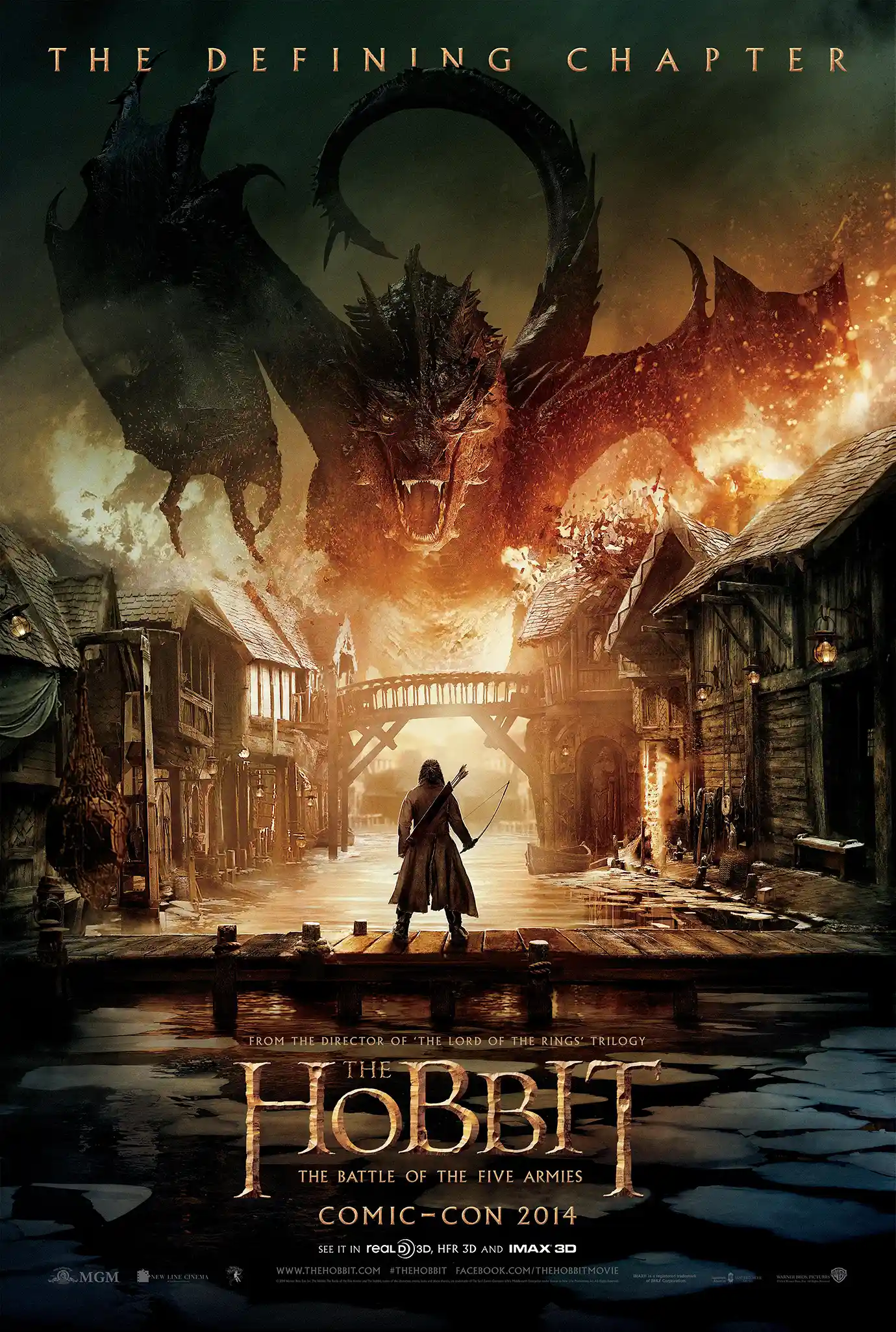 Hobbit Battle of Five Armies poster – 2014 Peter Jackson fantasy movie wall art Middle-earth print