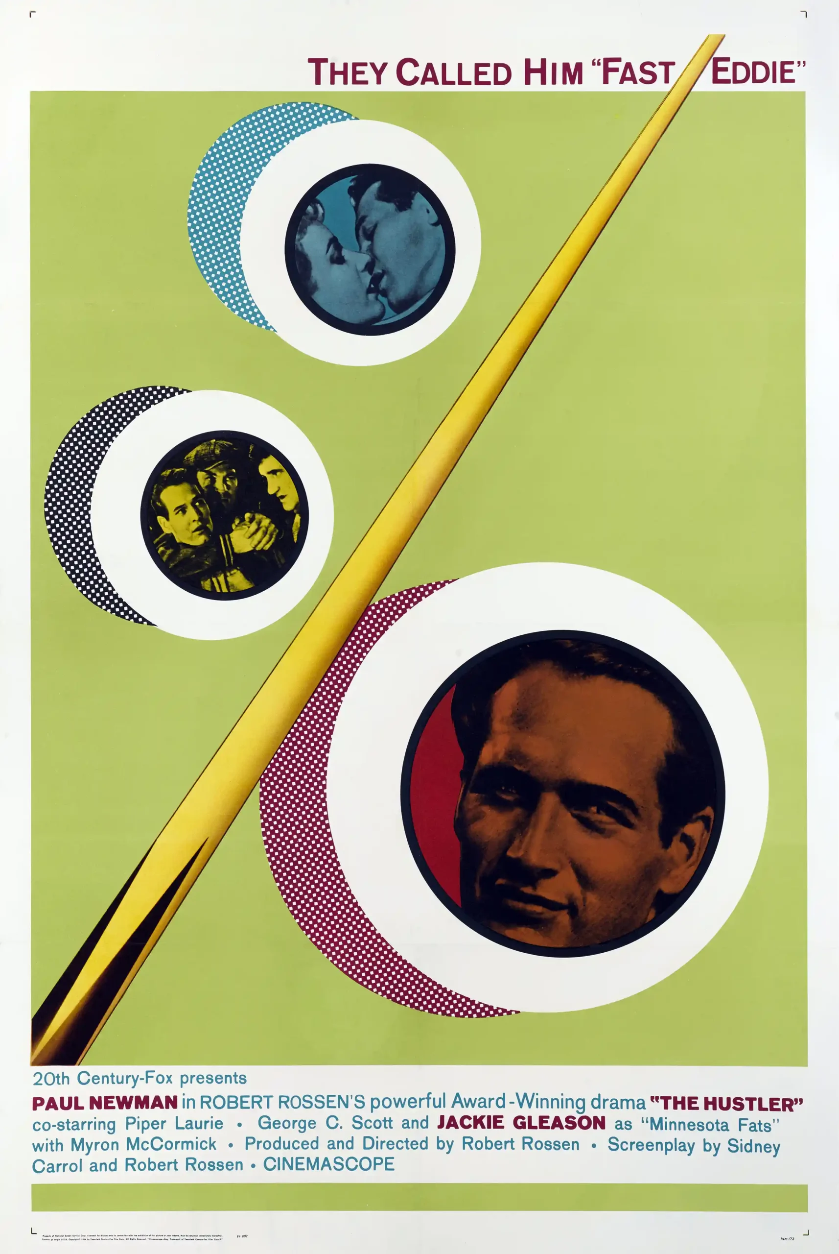 The Hustler | Movie Poster | Paul Newman Mid-Century Modern Art Print