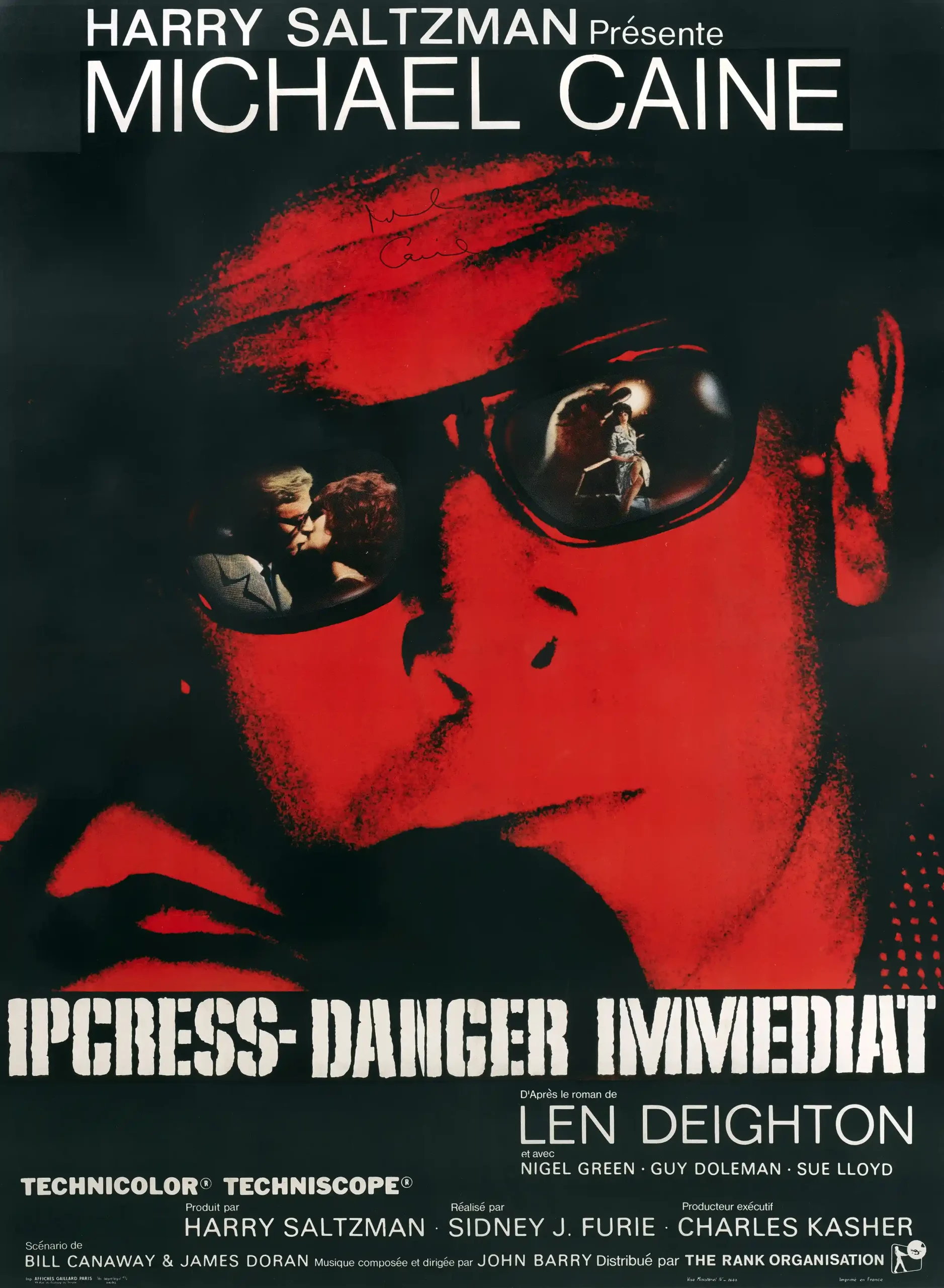 The Ipcress File | Michael Caine Movie Poster | Vintage Red Spy Art Print