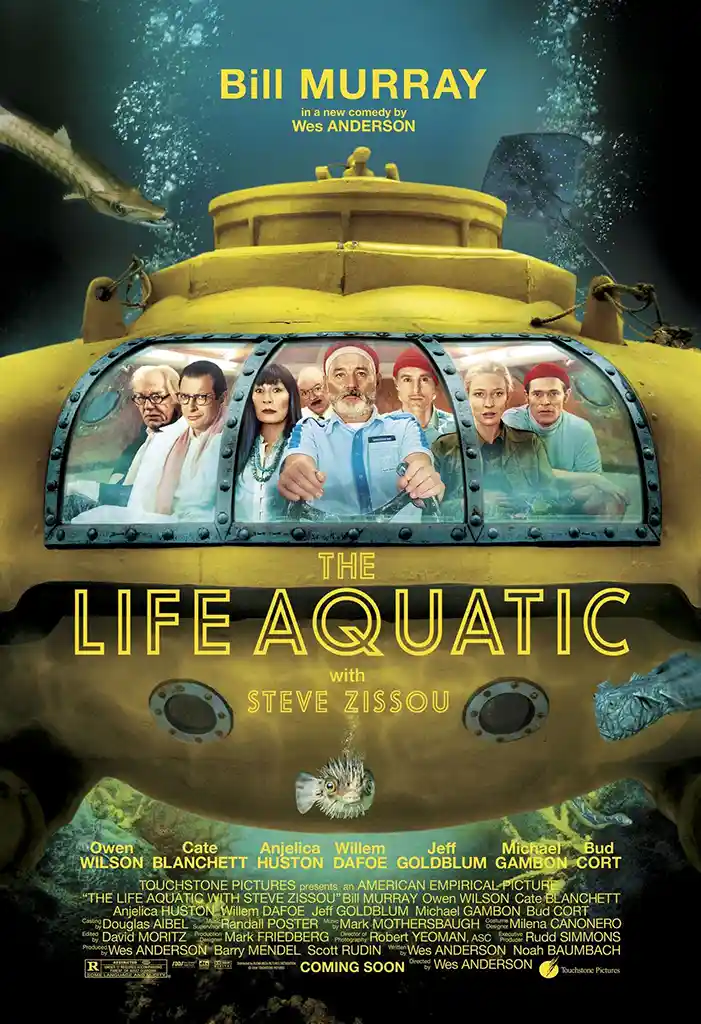 Life Aquatic poster – Wes Anderson 2004 Bill Murray movie poster nautical indie wall art print