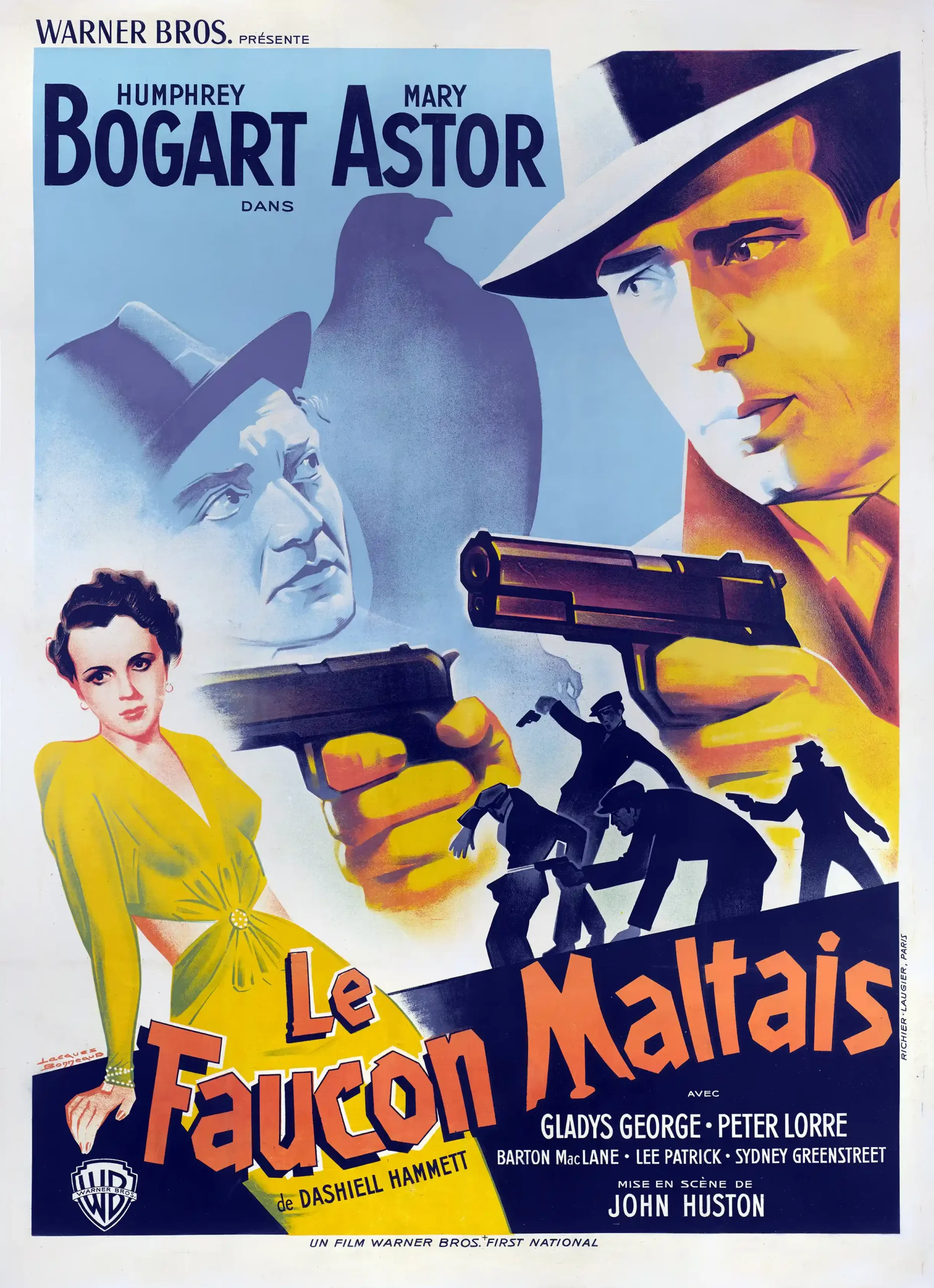 The Maltese Falcon | Vintage Movie Poster | French Noir Wall Art Print
