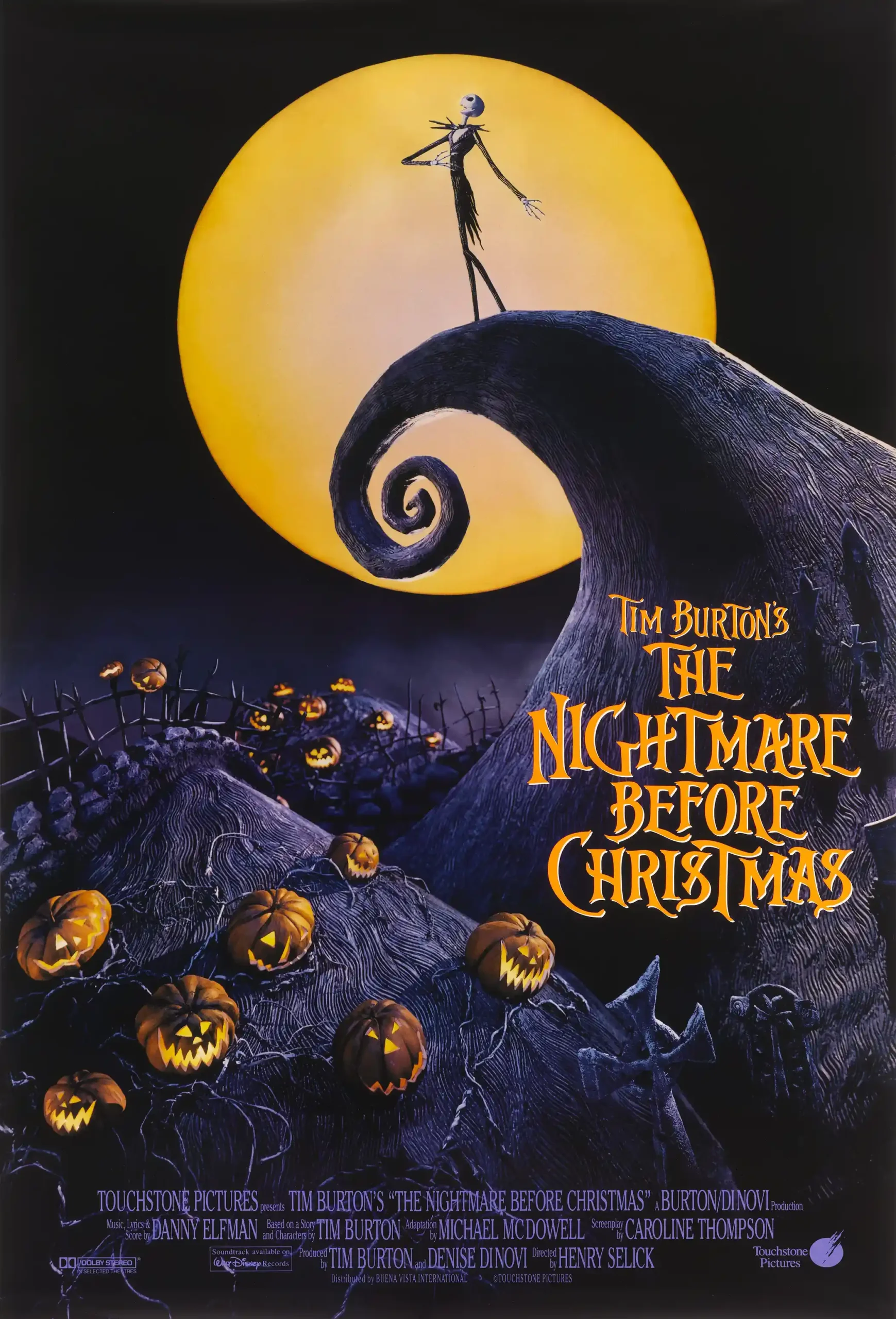 The Nightmare Before Christmas | Movie Poster | Jack Skellington Moon Art