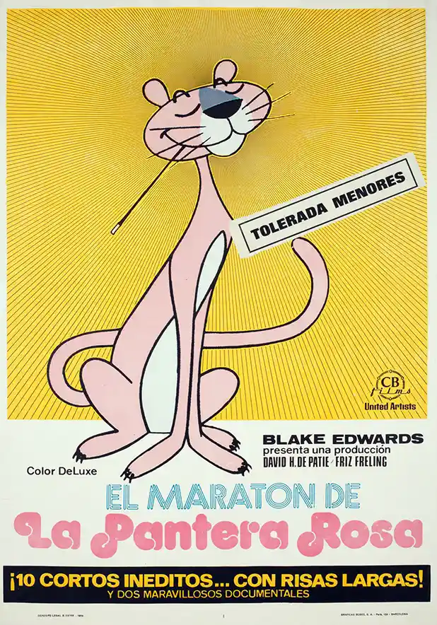 The Pink Panther | Movie Poster | Vintage Spanish Cartoon Art 1974