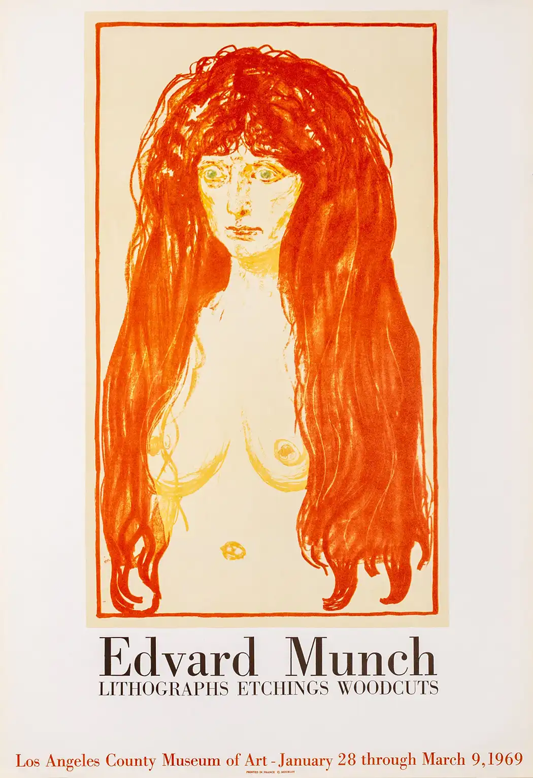 Edvard Munch | Art Poster | The Sin 1969 LACMA Exhibition Print