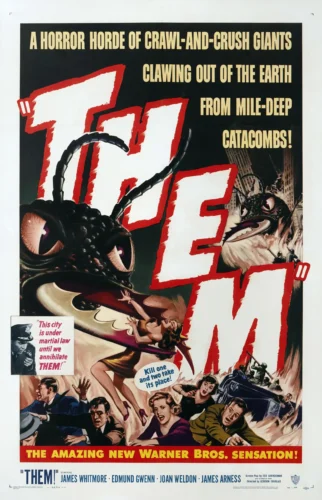 Them! 1954, Vintage Sci-Fi Horror Movie Poster