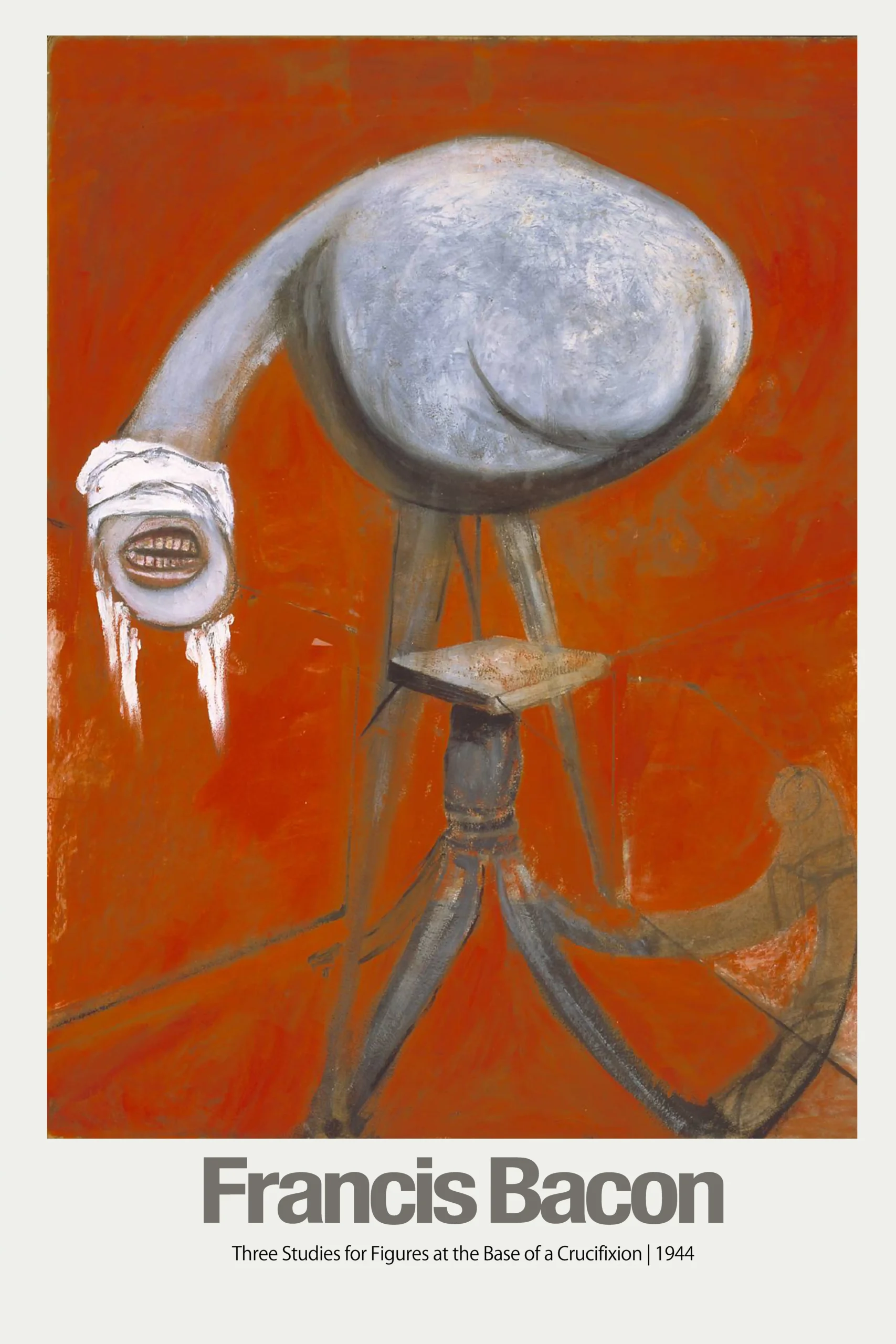 Francis Bacon Art Poster | Figures at the Base of a Crucifixion Print