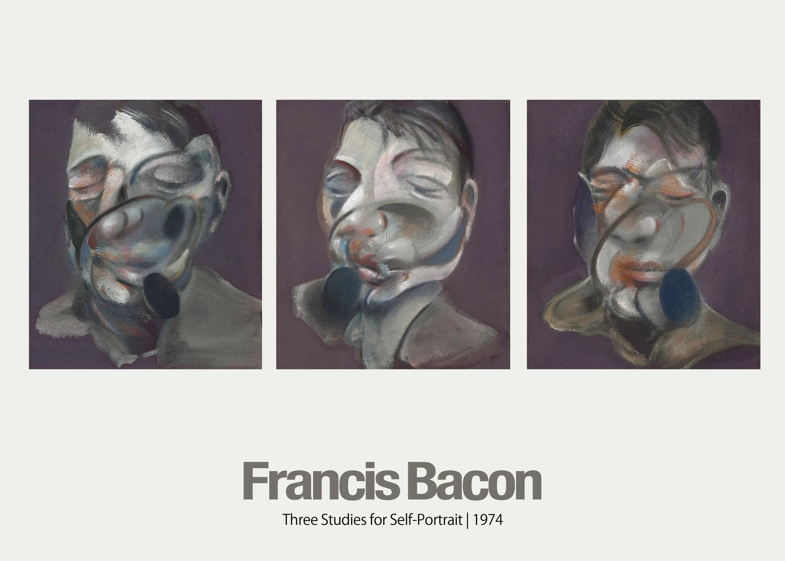 Francis Bacon | Art Poster | Three Studies for Self-Portrait 1974