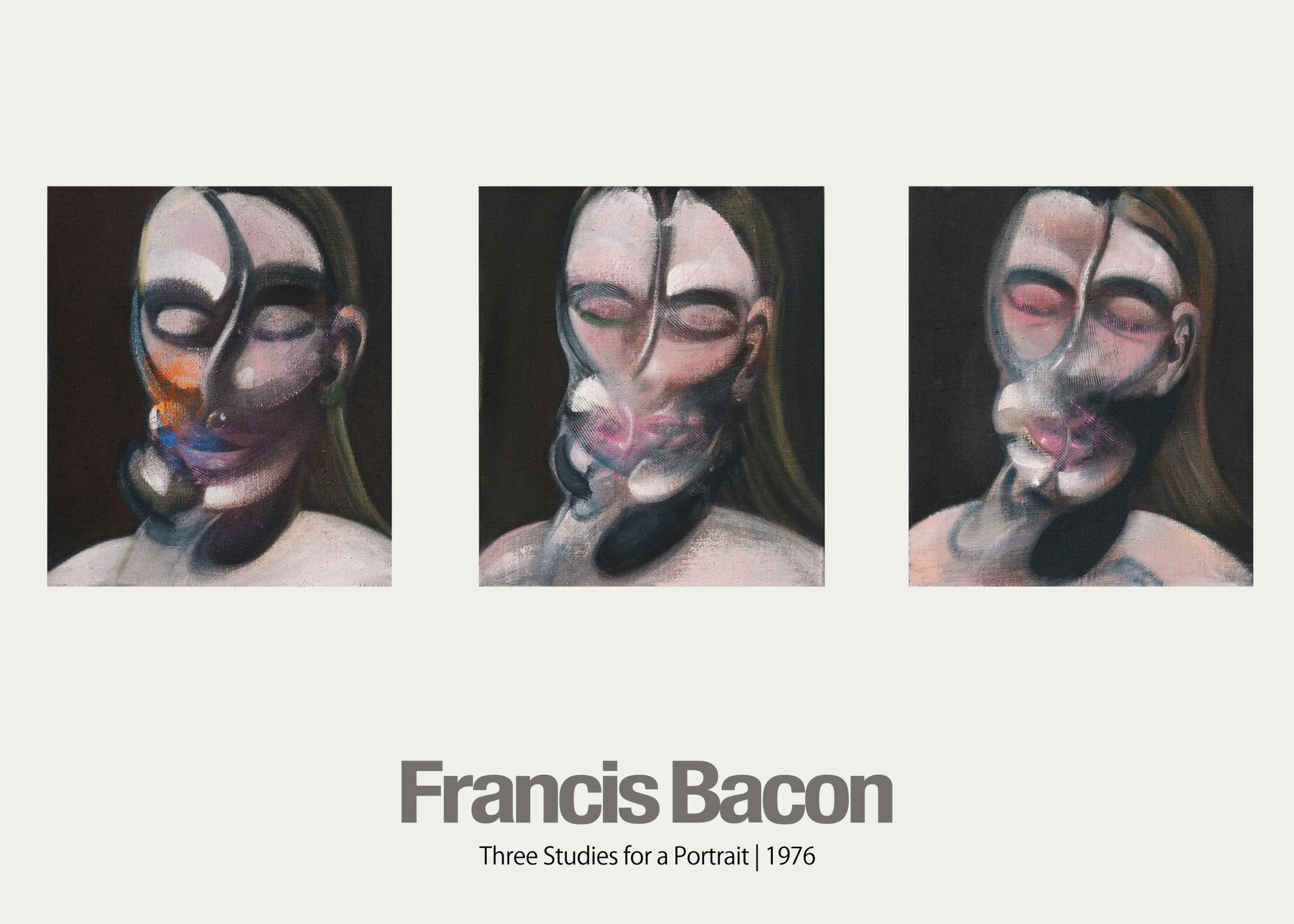 Francis Bacon | Abstract Art Poster | Three Studies for a Portrait (1976)