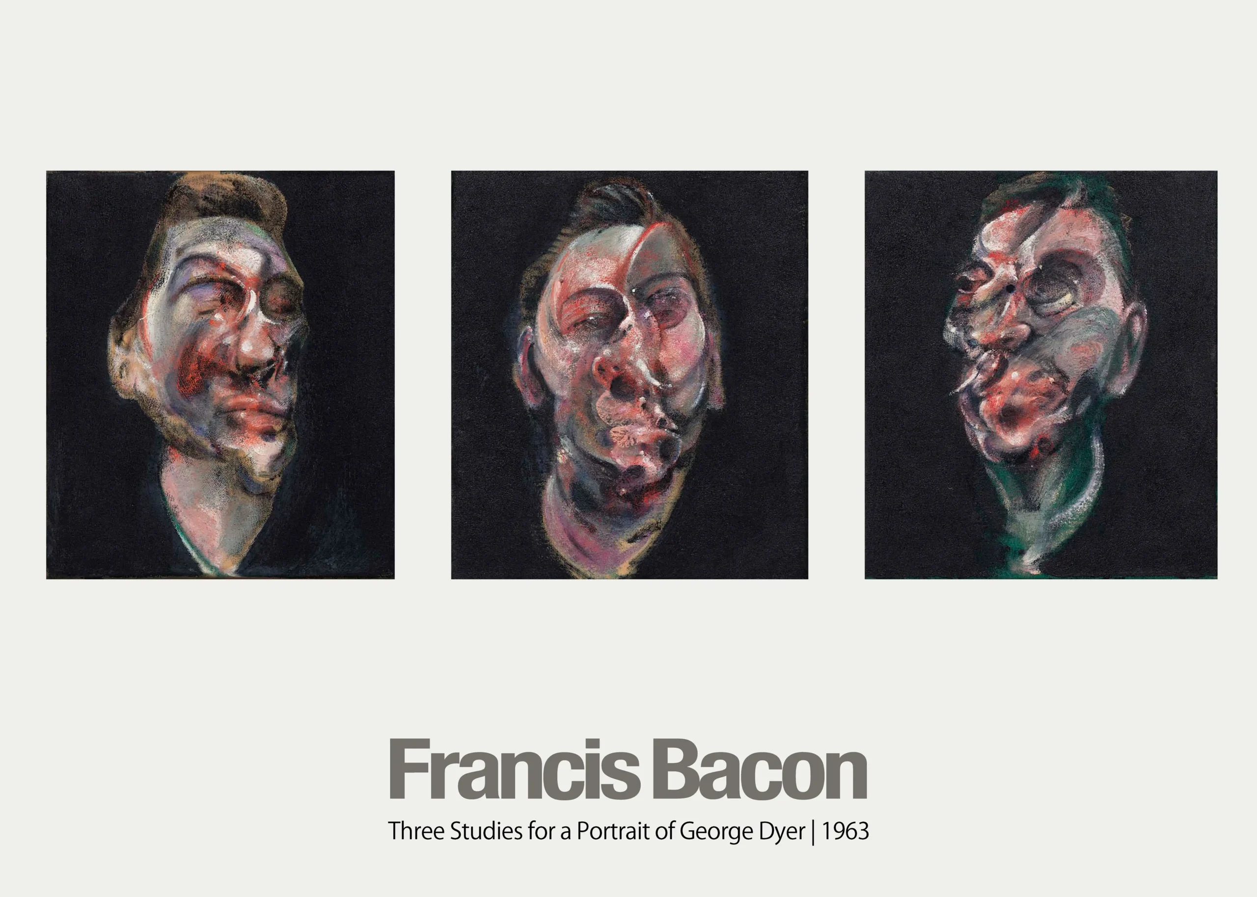 Francis Bacon | Modern Art Poster | George Dyer Studies Triptych Print