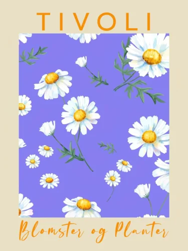Tivoli Daisy Pattern Botanical Wall Art, Vibrant Purple Floral Print