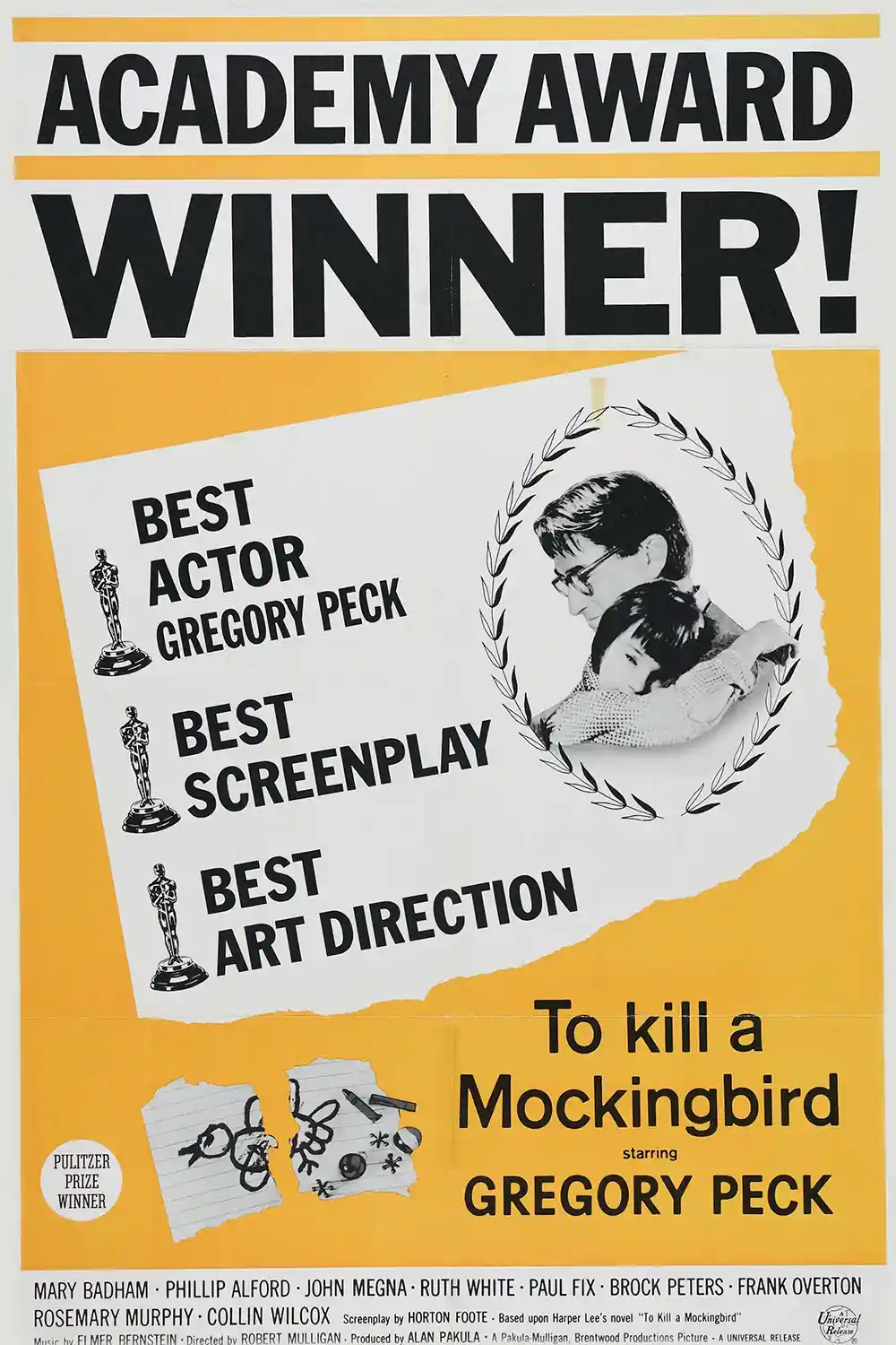 To Kill a Mockingbird | Classic Movie Poster | Academy Award Winner Art