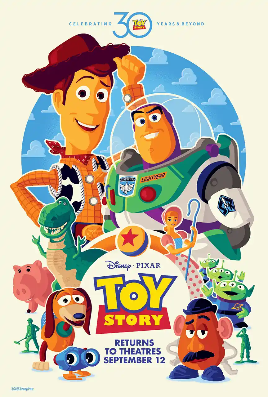 Toy Story 30th Anniversary | Movie Poster | Woody & Buzz Character Art