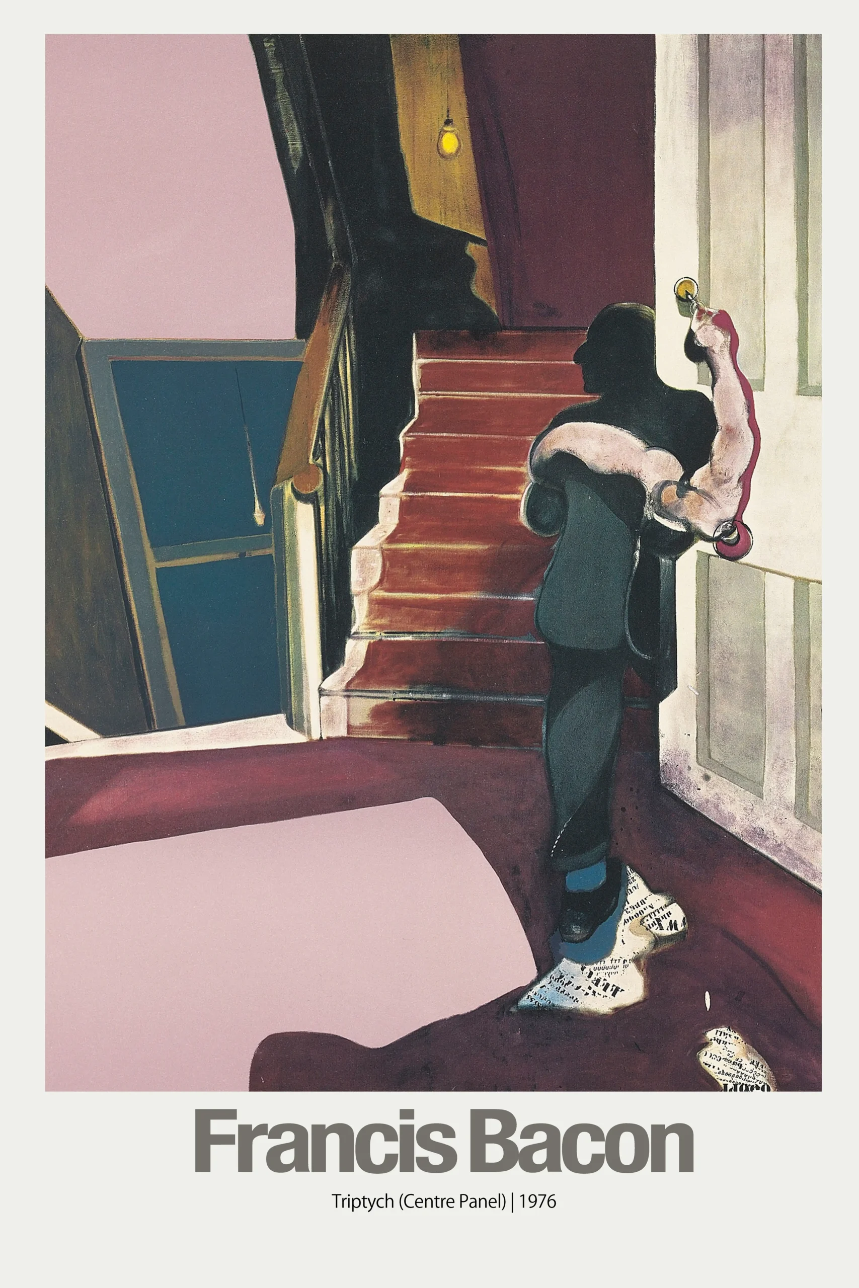 Francis Bacon | Abstract Art Poster | Figure on Stairs (Triptych 1976)