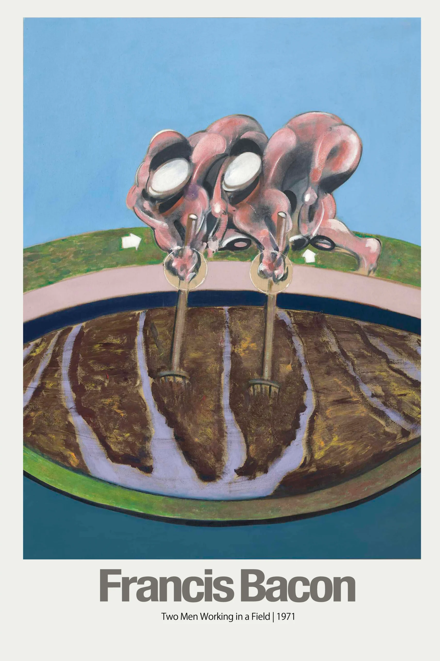 Francis Bacon | Art Poster | Two Men Working in a Field Abstract Print