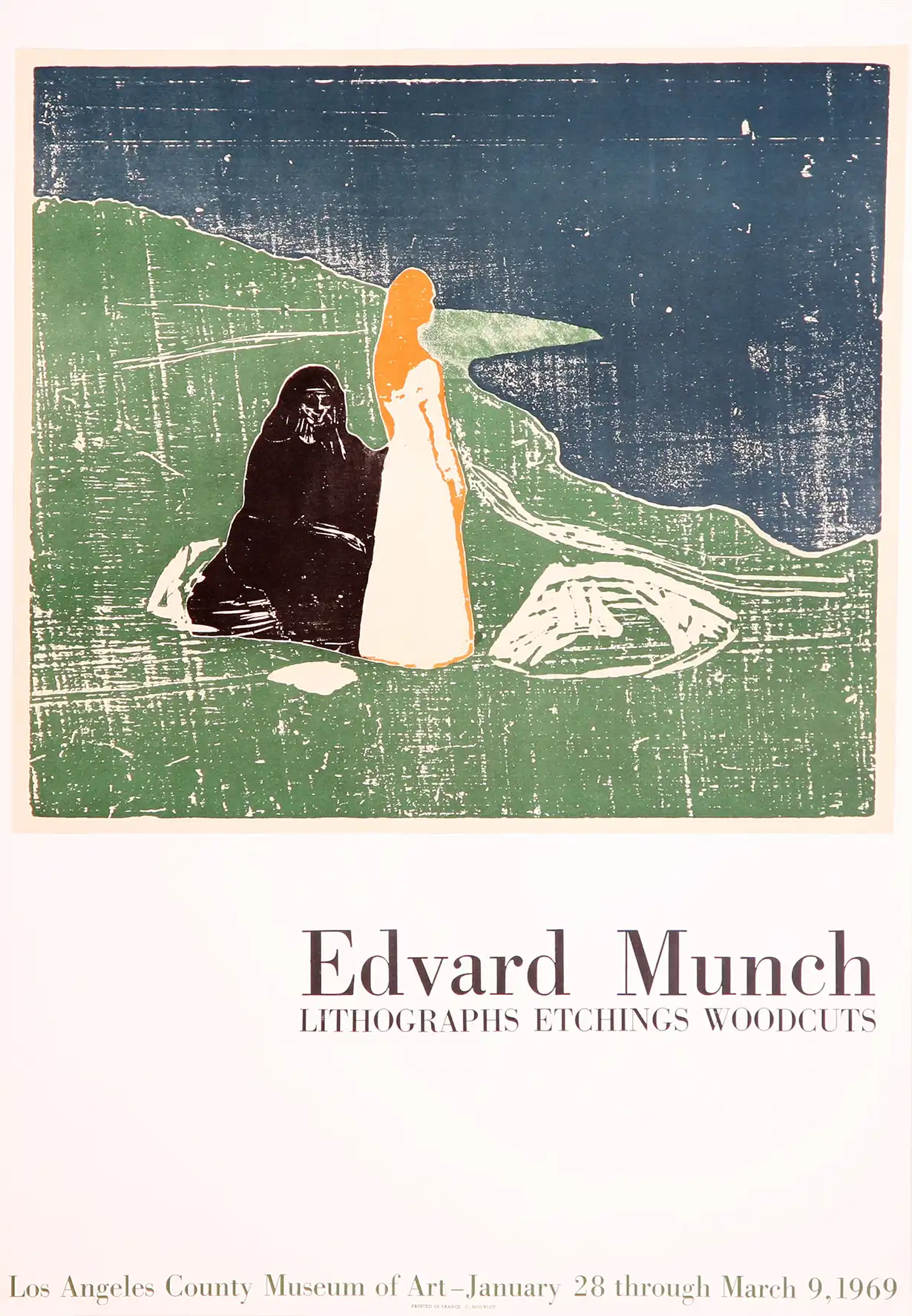 Edvard Munch LACMA 1969 | Vintage Exhibition Poster | Woodcut Wall Art