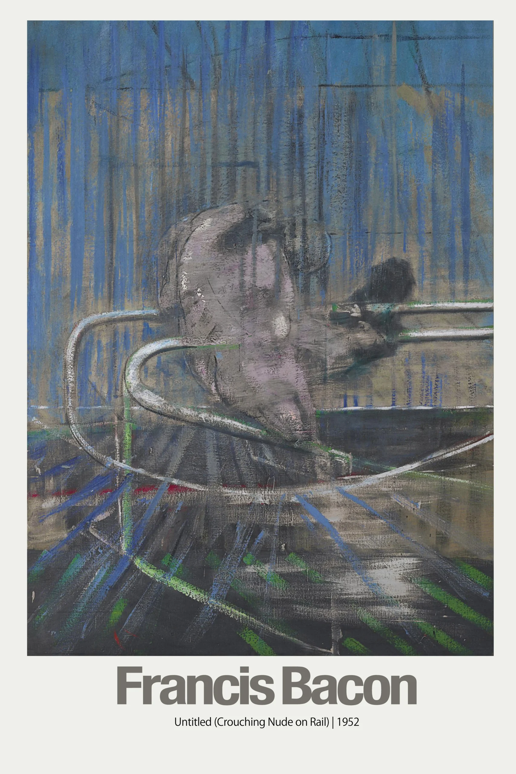 Francis Bacon | Art Poster | Untitled Crouching Nude on Rail Print