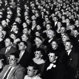 Vintage Cinema Audience 3D Glasses Black and White Movie Poster