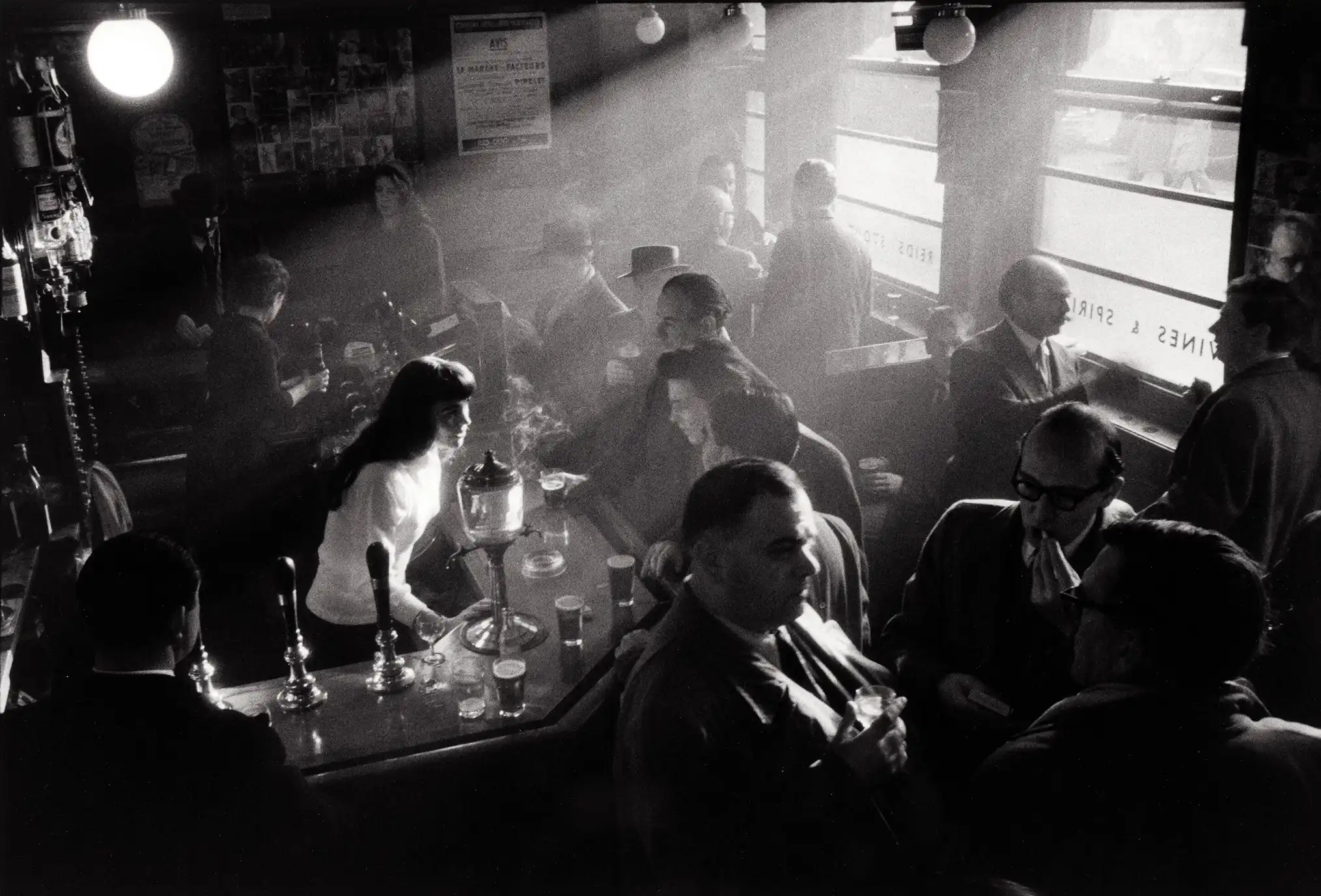 Willy Ronis photography print — London pub photography print, Soho 1955 black and white wall art