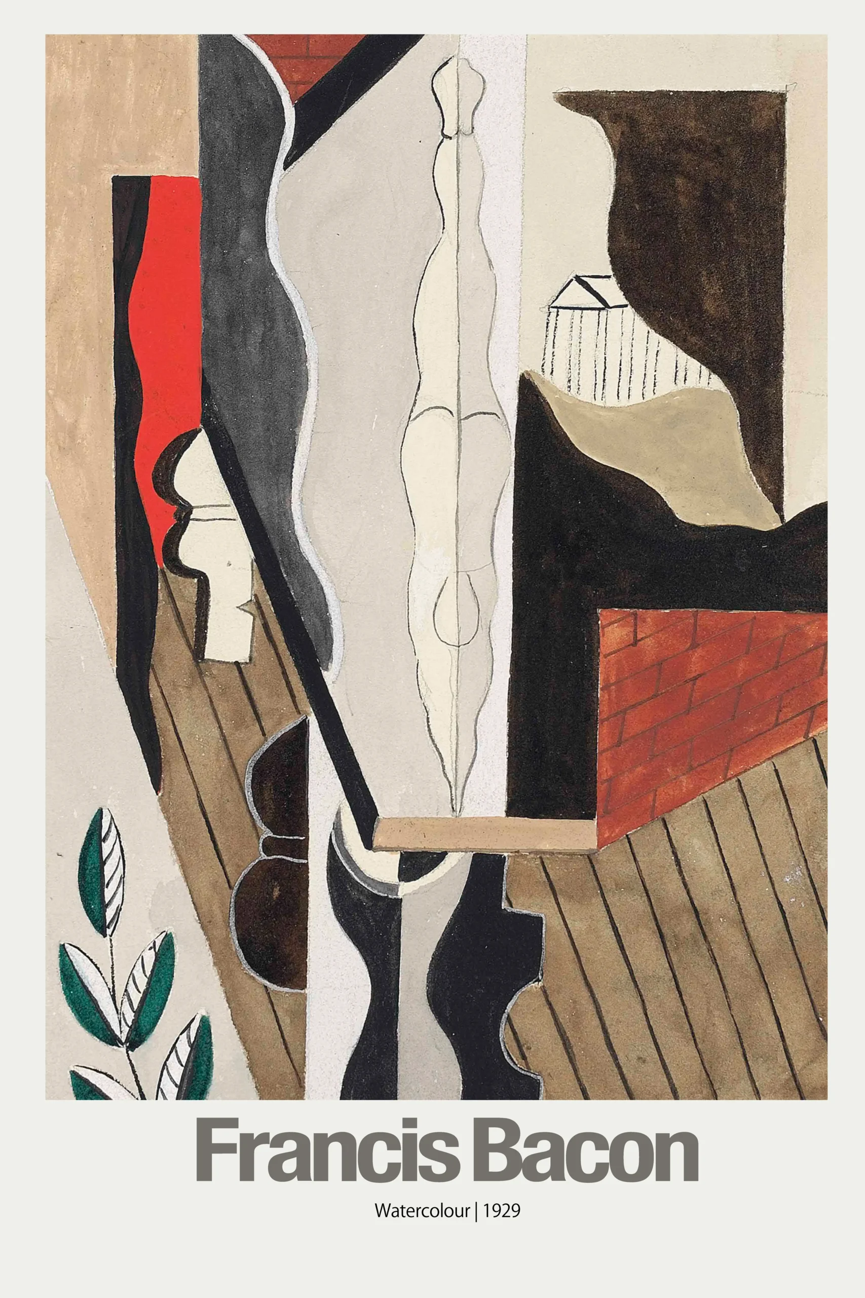 Francis Bacon | Art Poster | Abstract Cubist Watercolour 1929 Print