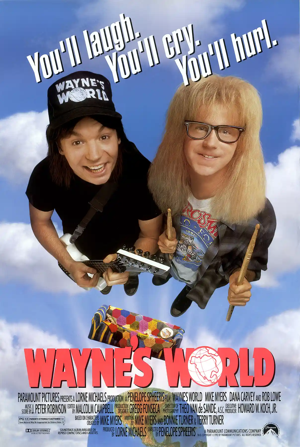Wayne's World | Movie Poster | Wayne & Garth Flying Wall Art