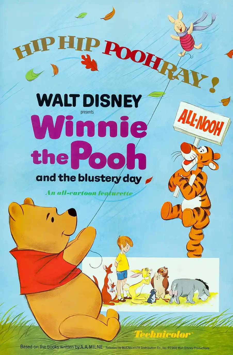 Winnie the Pooh Blustery Day | Movie Poster | Vintage Walt Disney Art Print