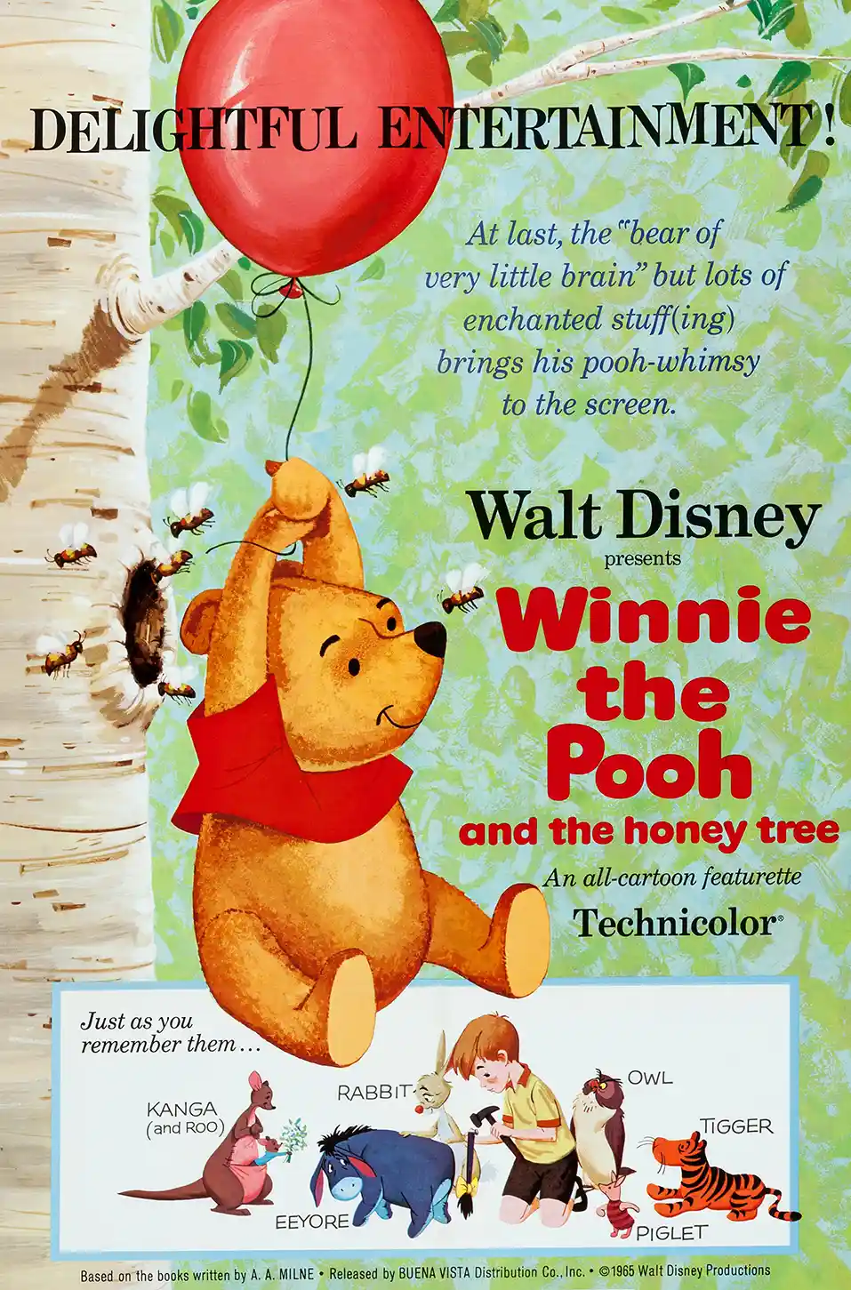Winnie the Pooh | Movie Poster 1966 | Classic Balloon & Honey Art Print