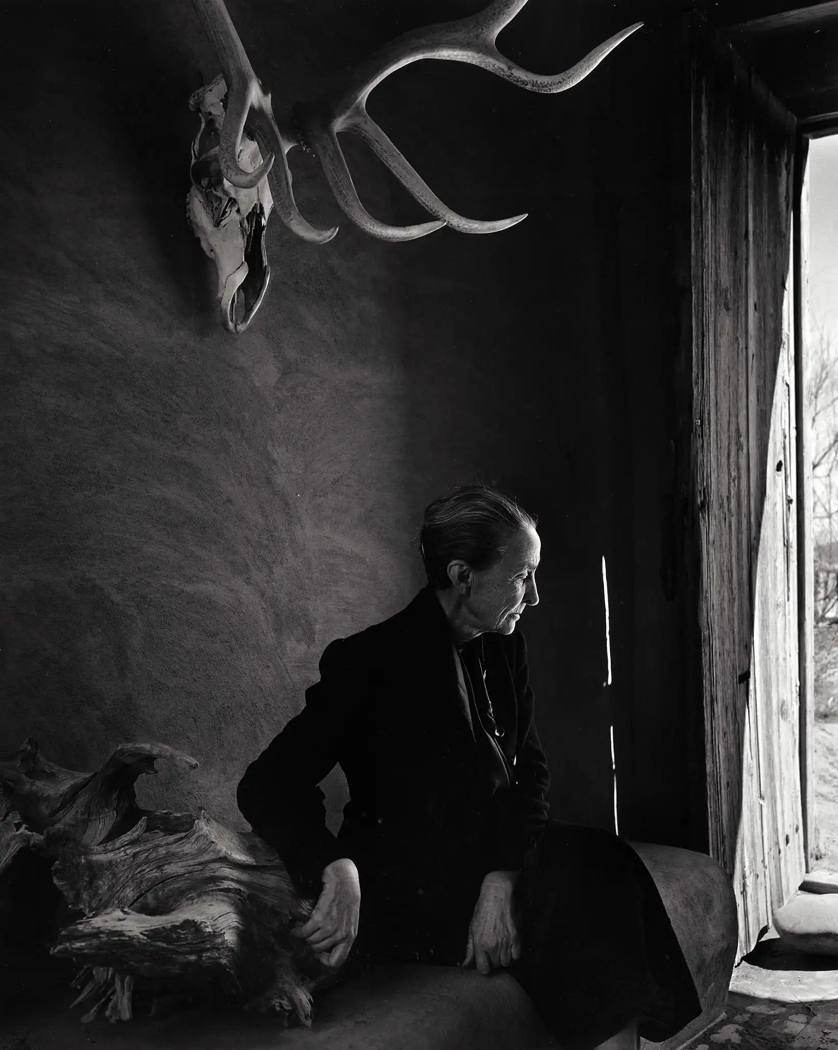 Georgia O'Keeffe photography print — Yousuf Karsh black and white portrait, 1956