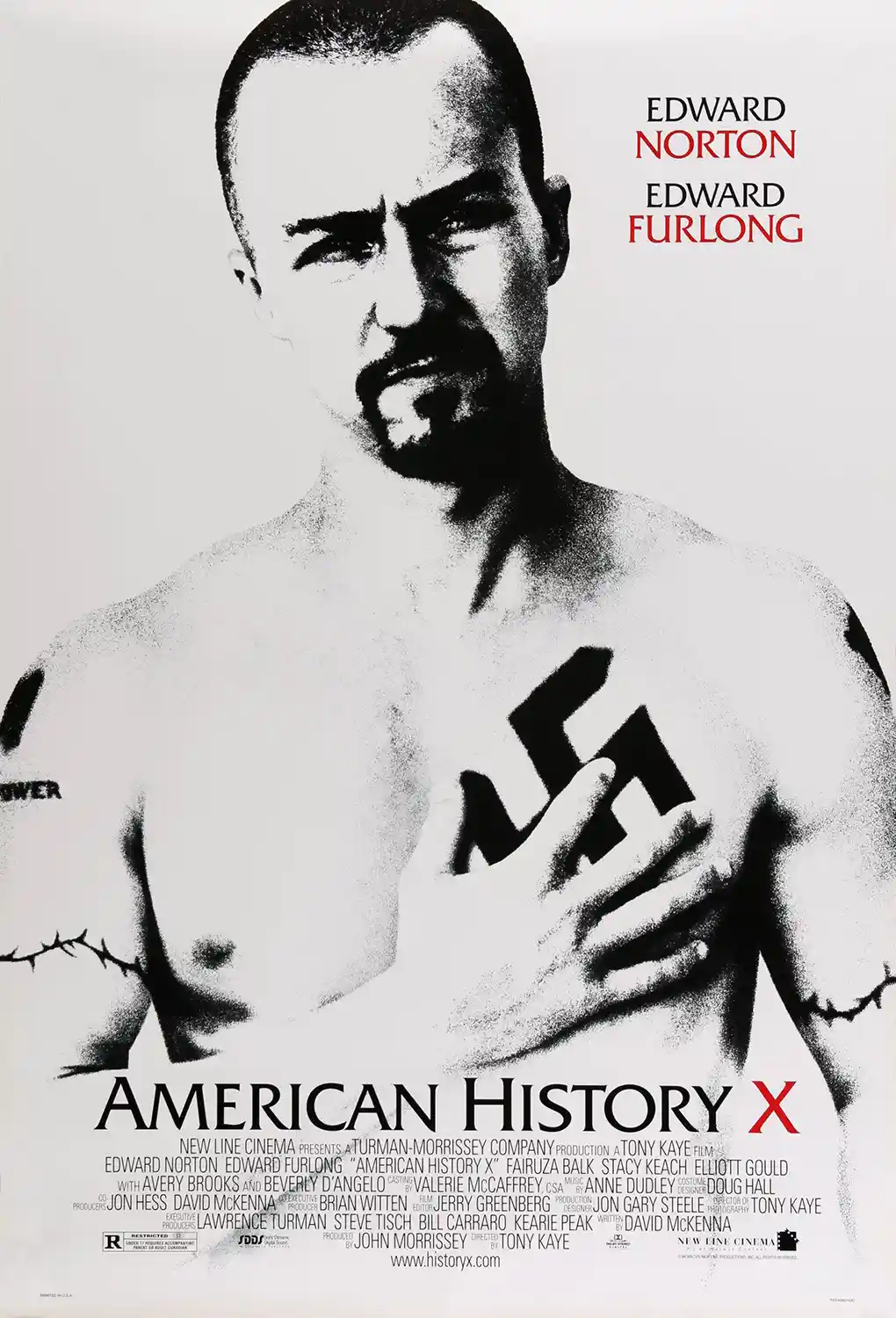 American History X | Movie Poster | Edward Norton Monochrome Wall Art