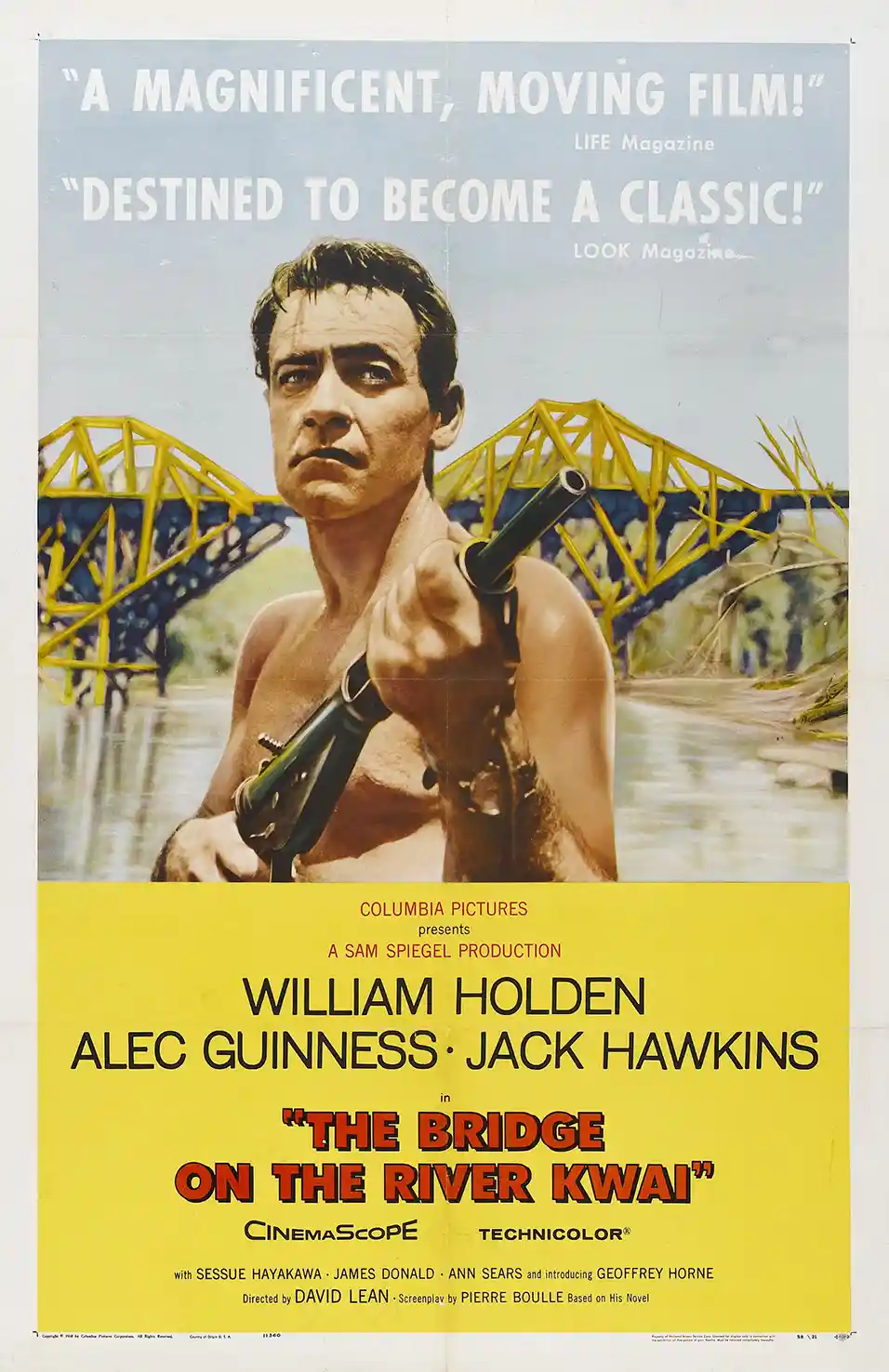 The Bridge on the River Kwai | Movie Poster | William Holden Vintage Art Print