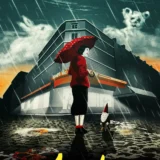 Amélie, Paris Rain and Garden Gnome Illustration Movie Poster