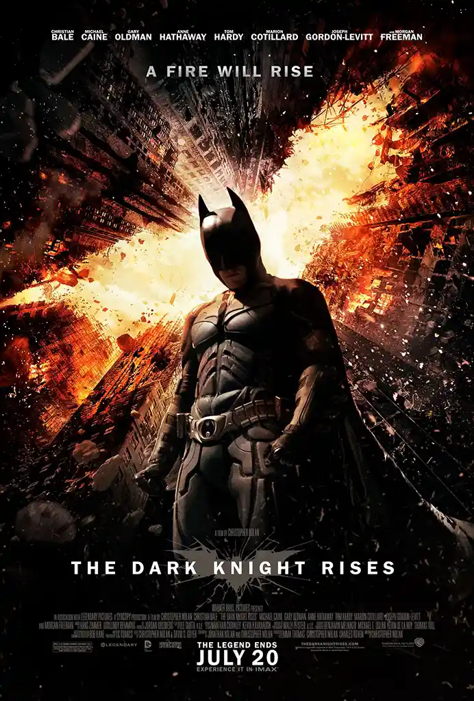 The Dark Knight Rises | Movie Poster | Batman Amidst Fiery Gotham